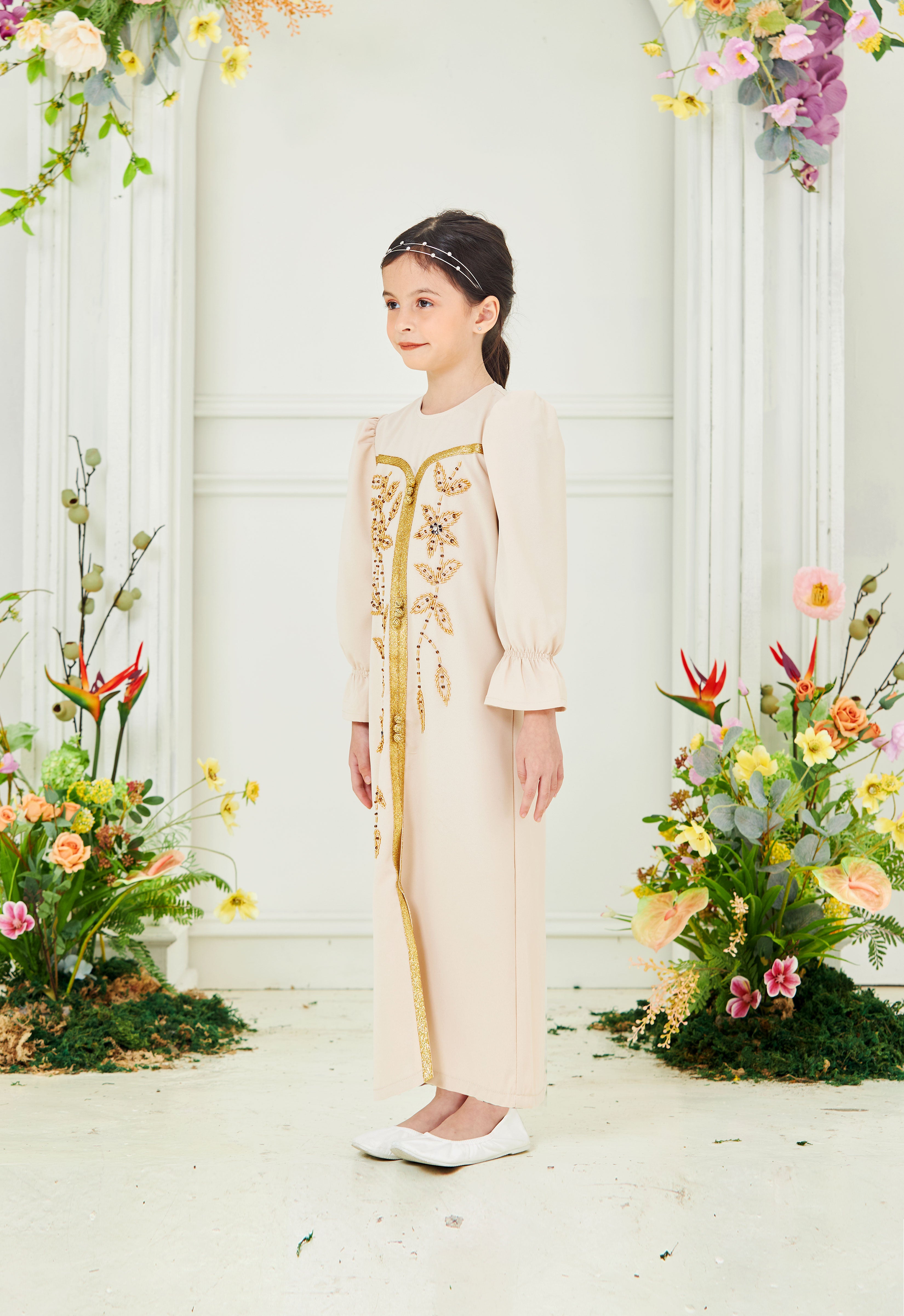 HUMAYRA KIDS ABAYA - BEIGE