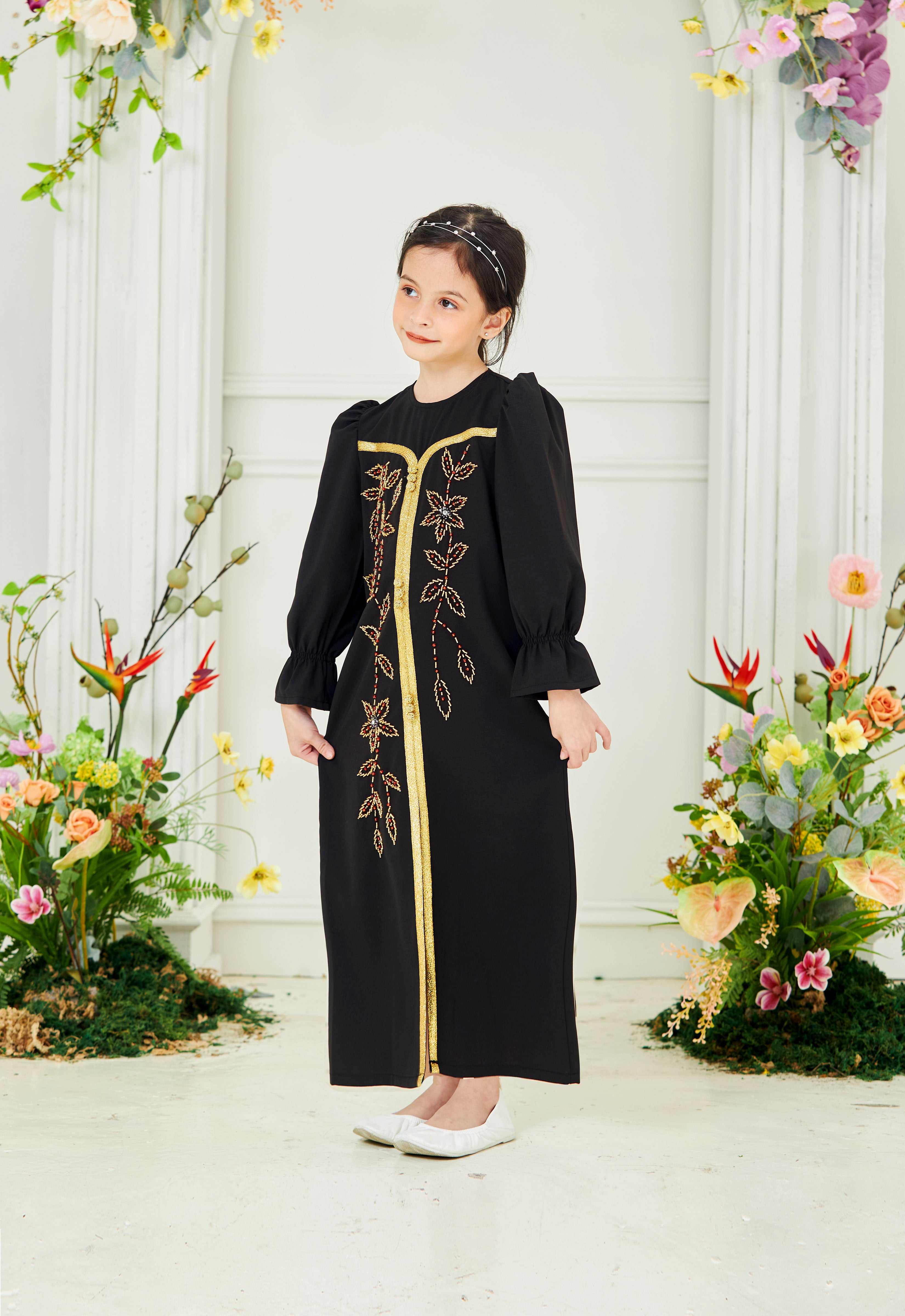 HUMAYRA KIDS ABAYA - BLACK