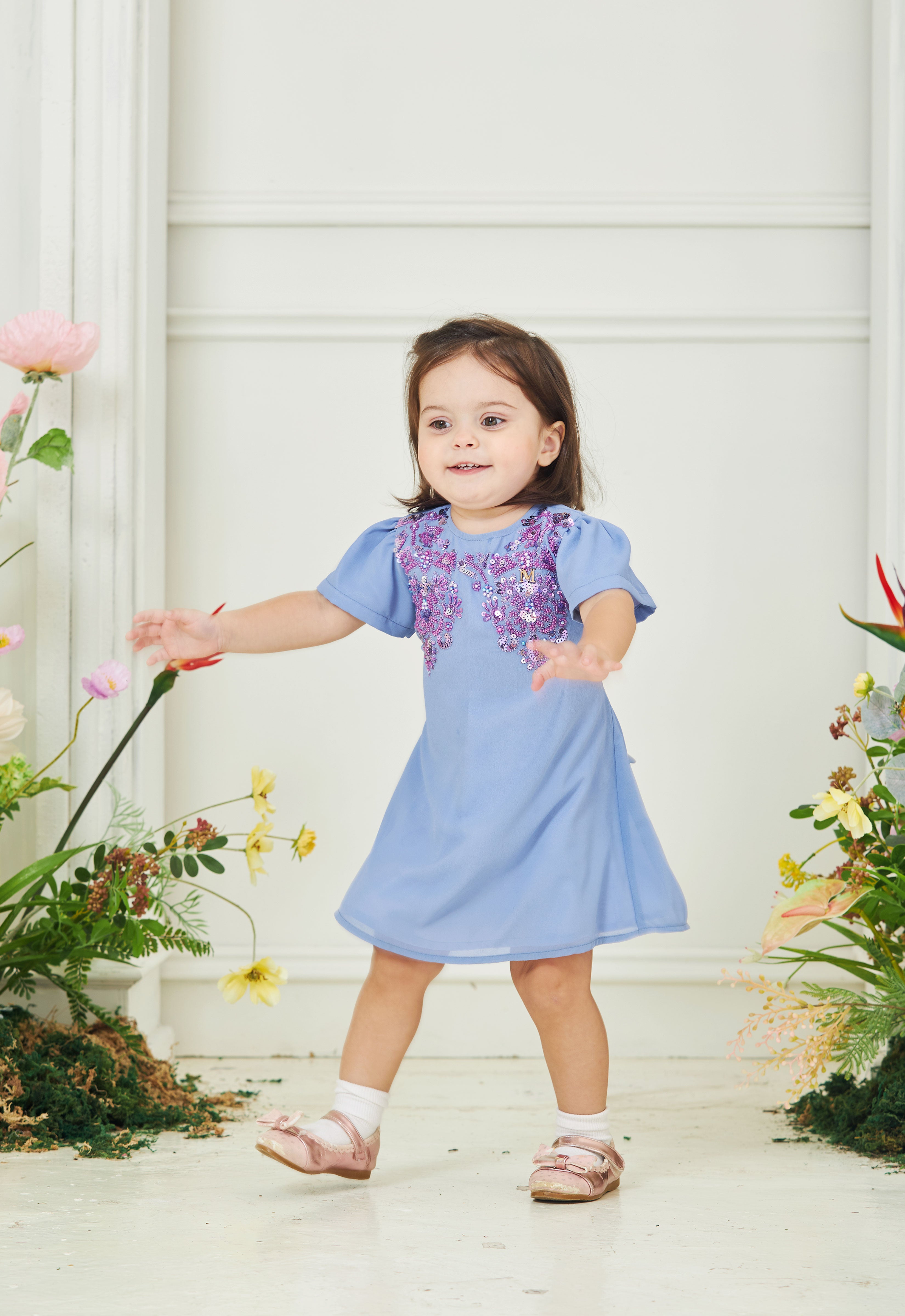 AISYAA LUXE BABY DRESS - DUSTY PURPLE
