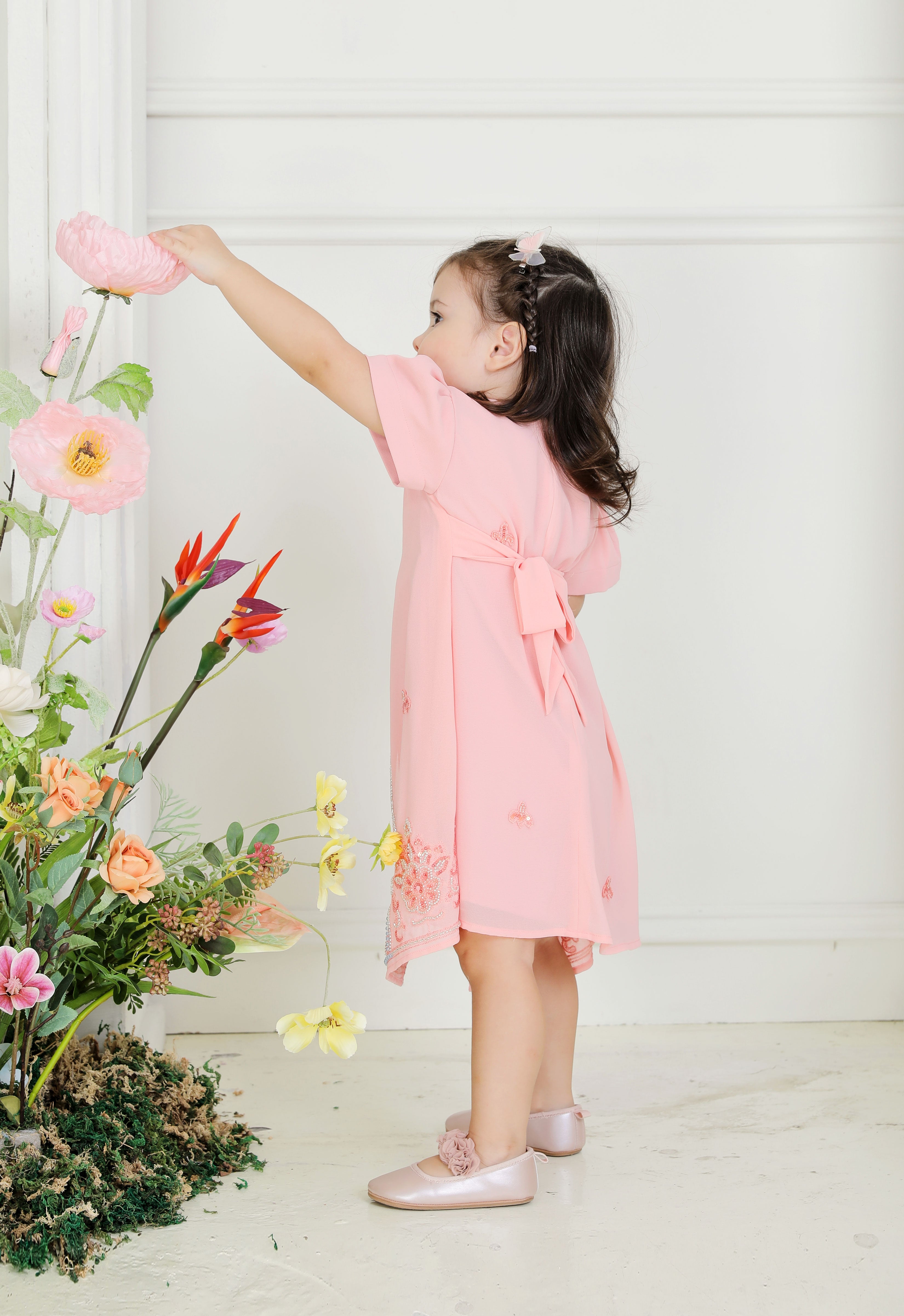 ARYA LUXE BABY DRESS - PEACH PEARL