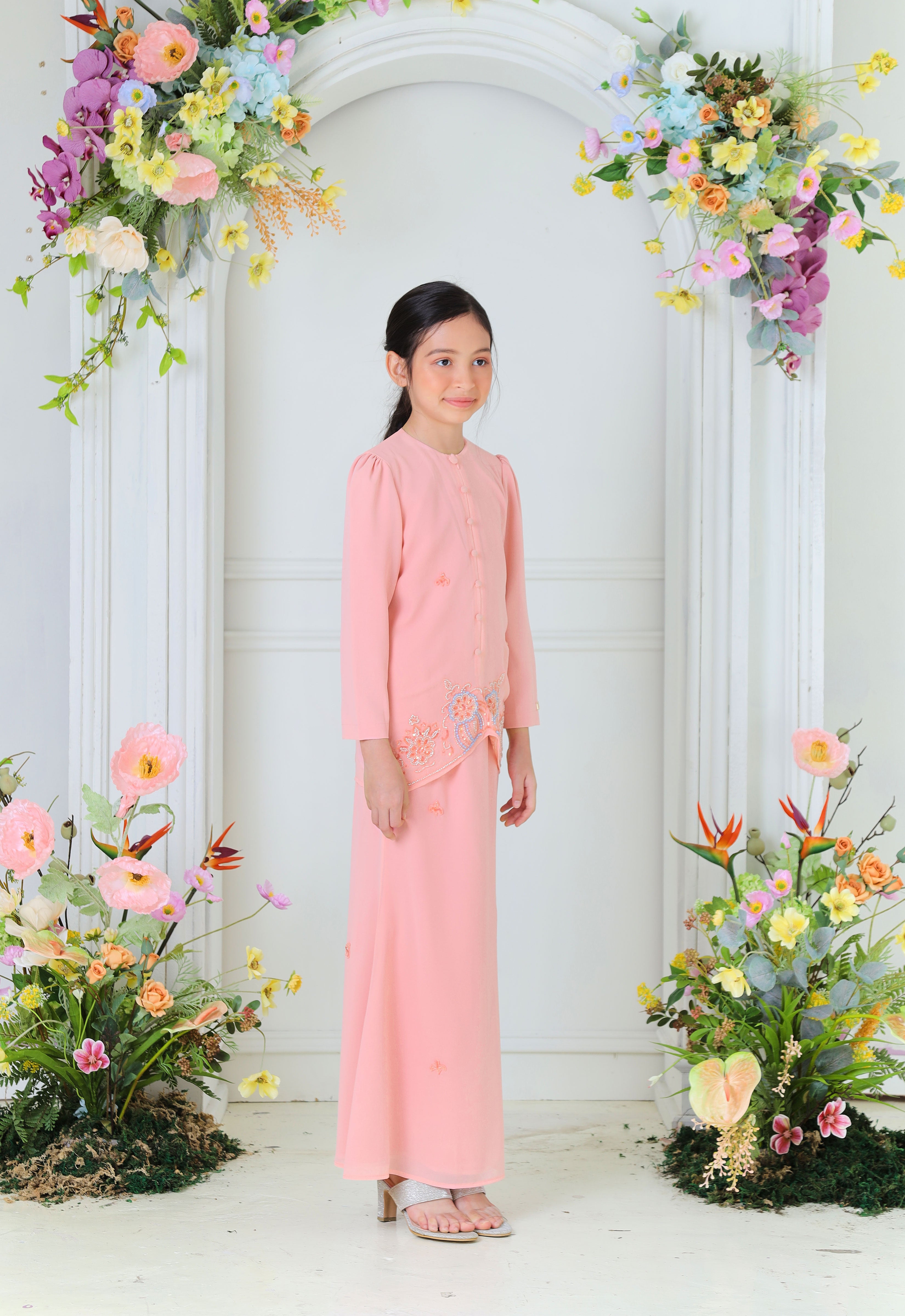 ARYA LUXE KIDS MINI KEBAYA - PEACH PEARL