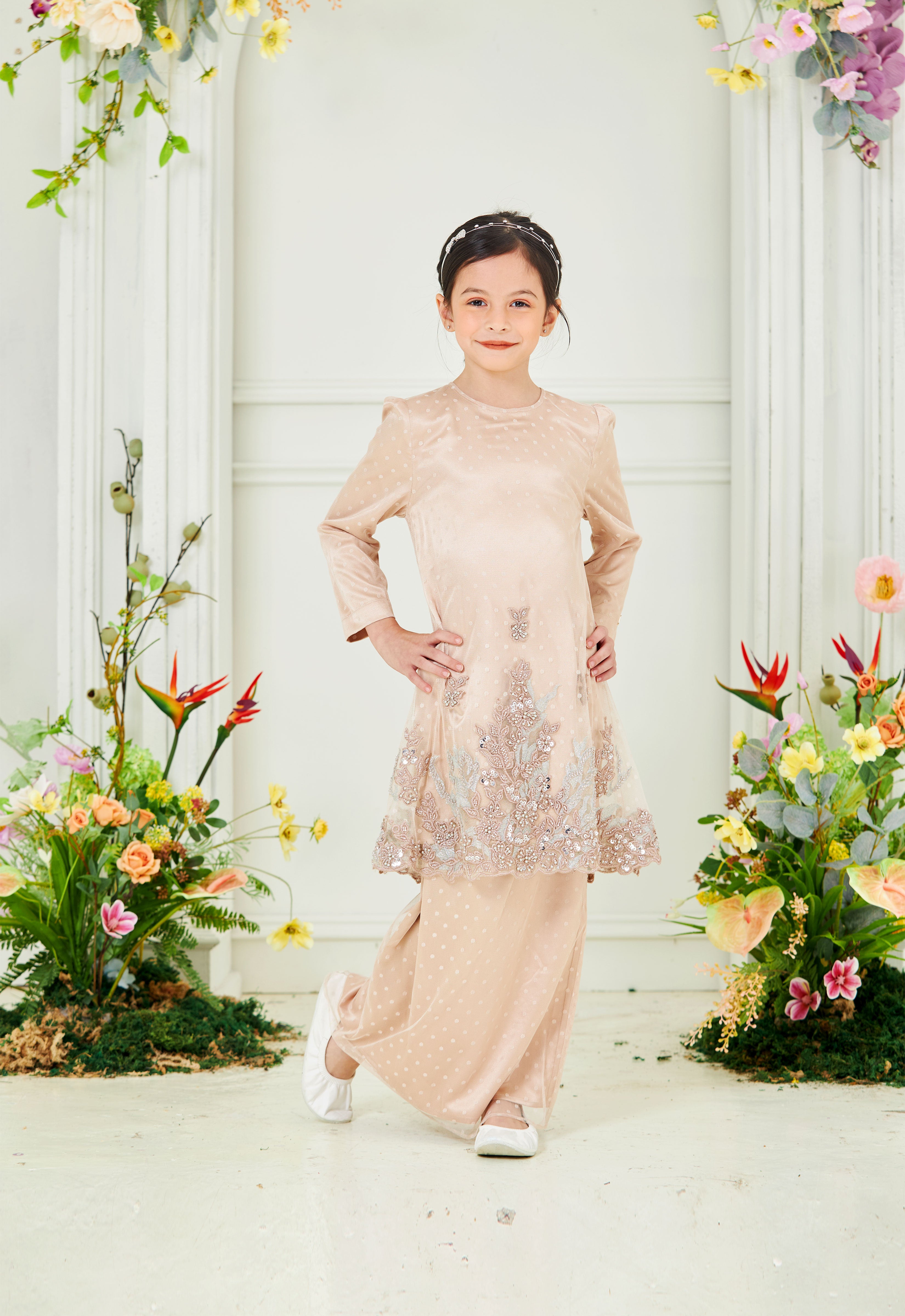 AYANAA LUXE KIDS KURUNG - CHAMPAGNE