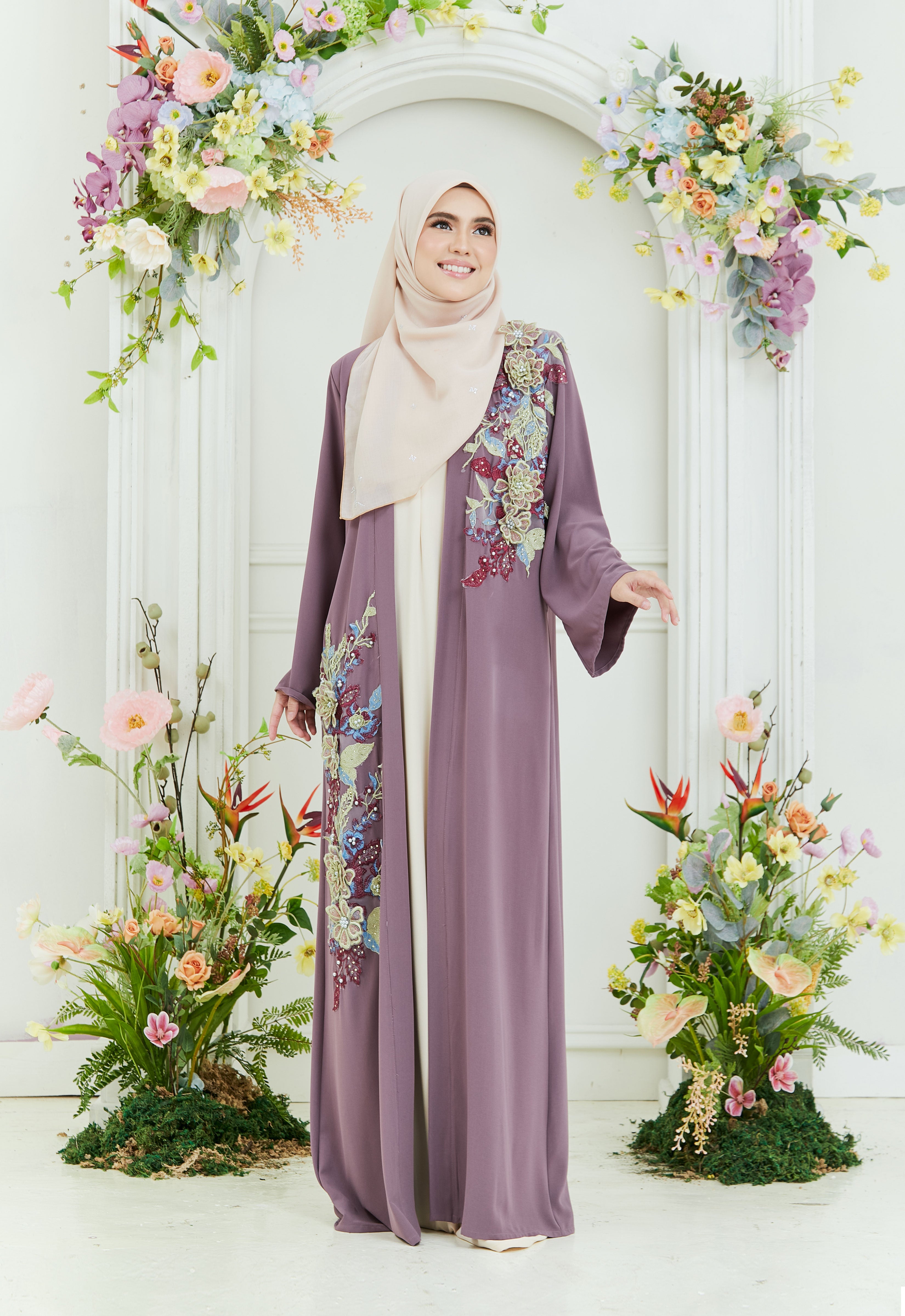 KHADEEJA ABAYA - DUSTY PURPLE