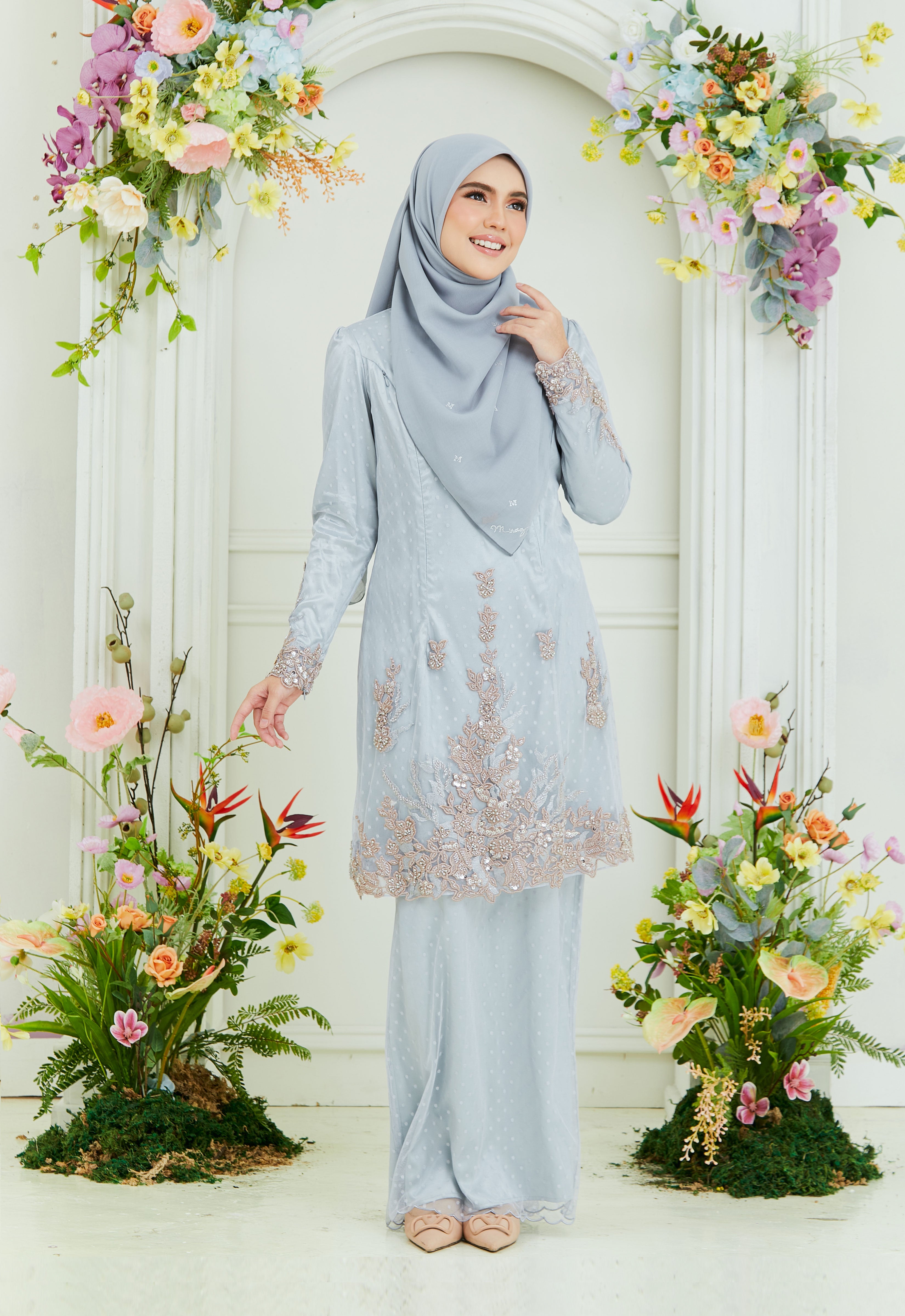 AYANAA LUXE KURUNG - GRAY GREEN