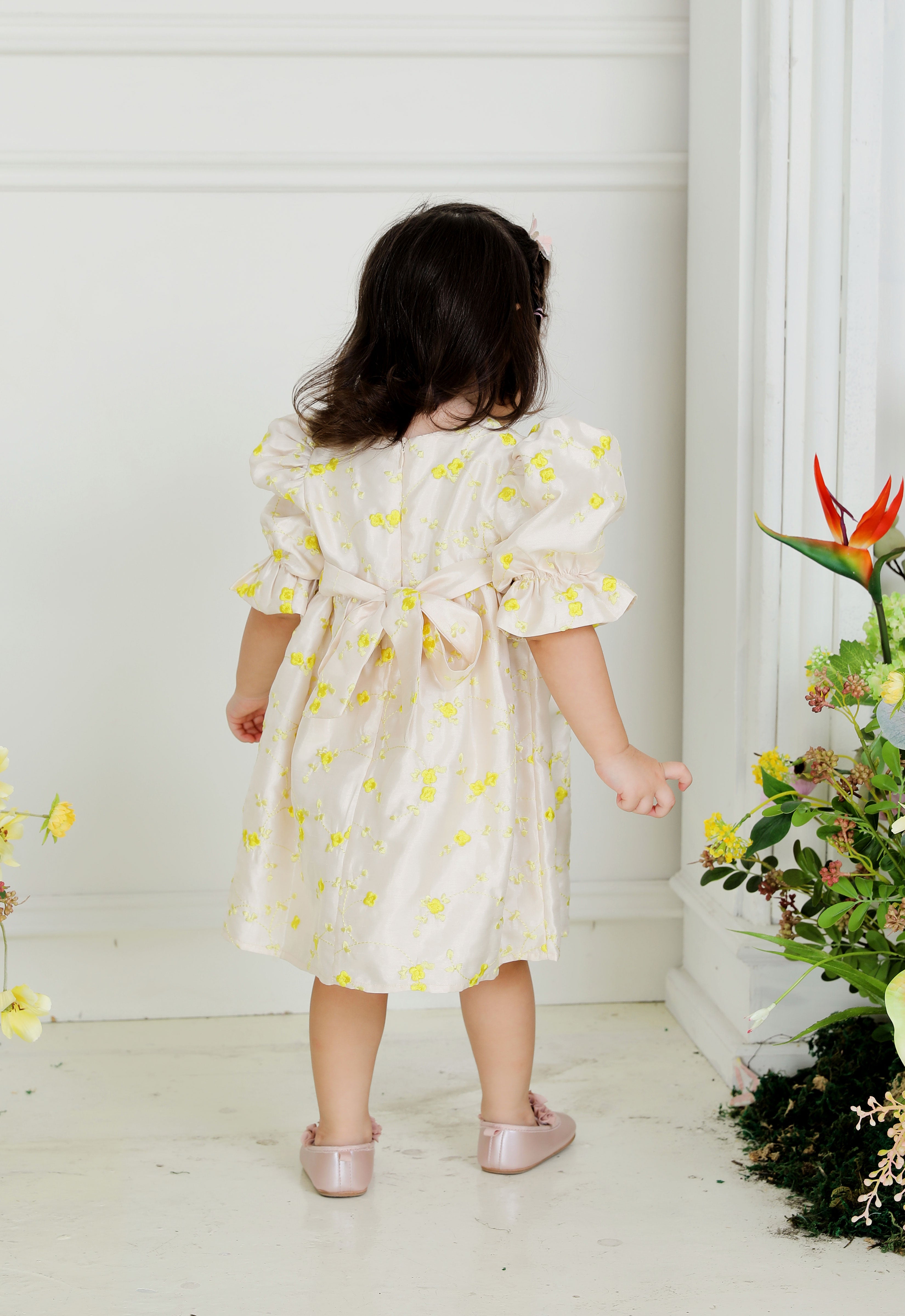 BELINDA LUXE BABY DRESS - CREAM YELLOW