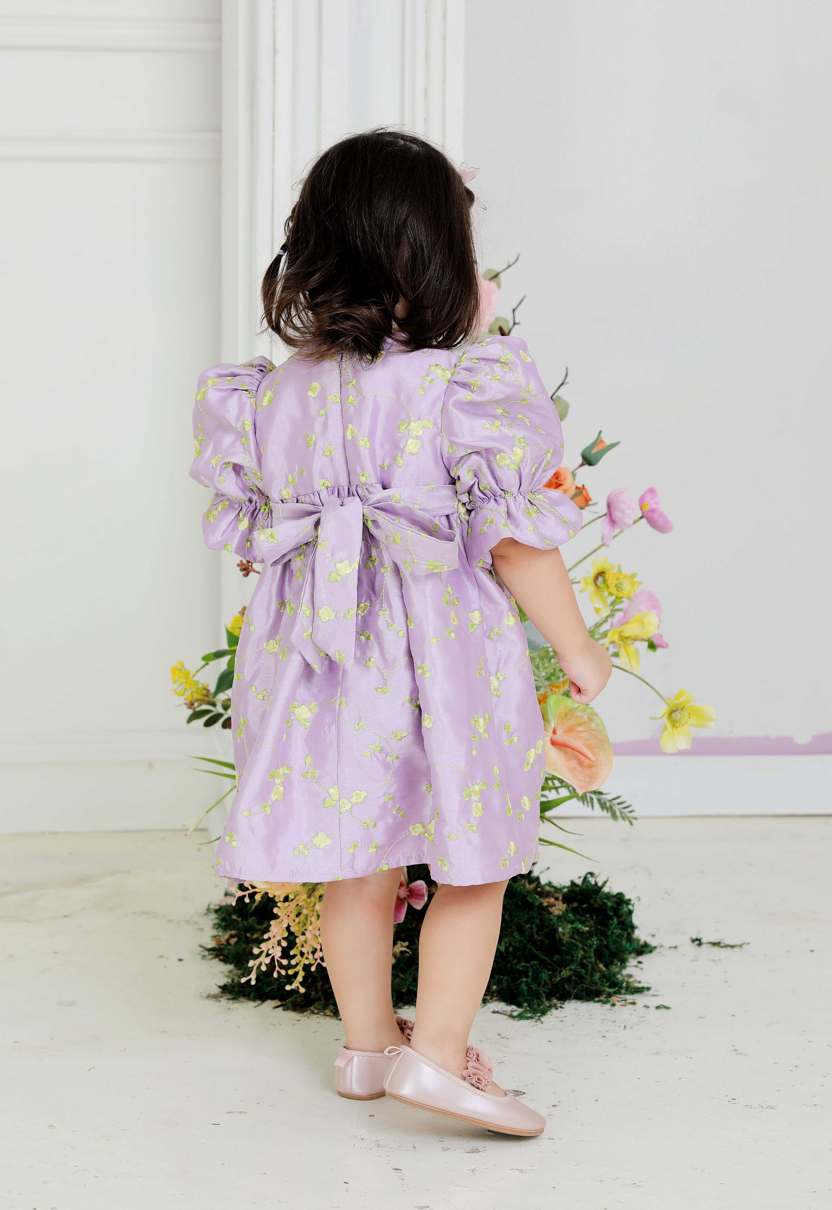 BELINDA LUXE BABY DRESS - PURPLE YELLOW