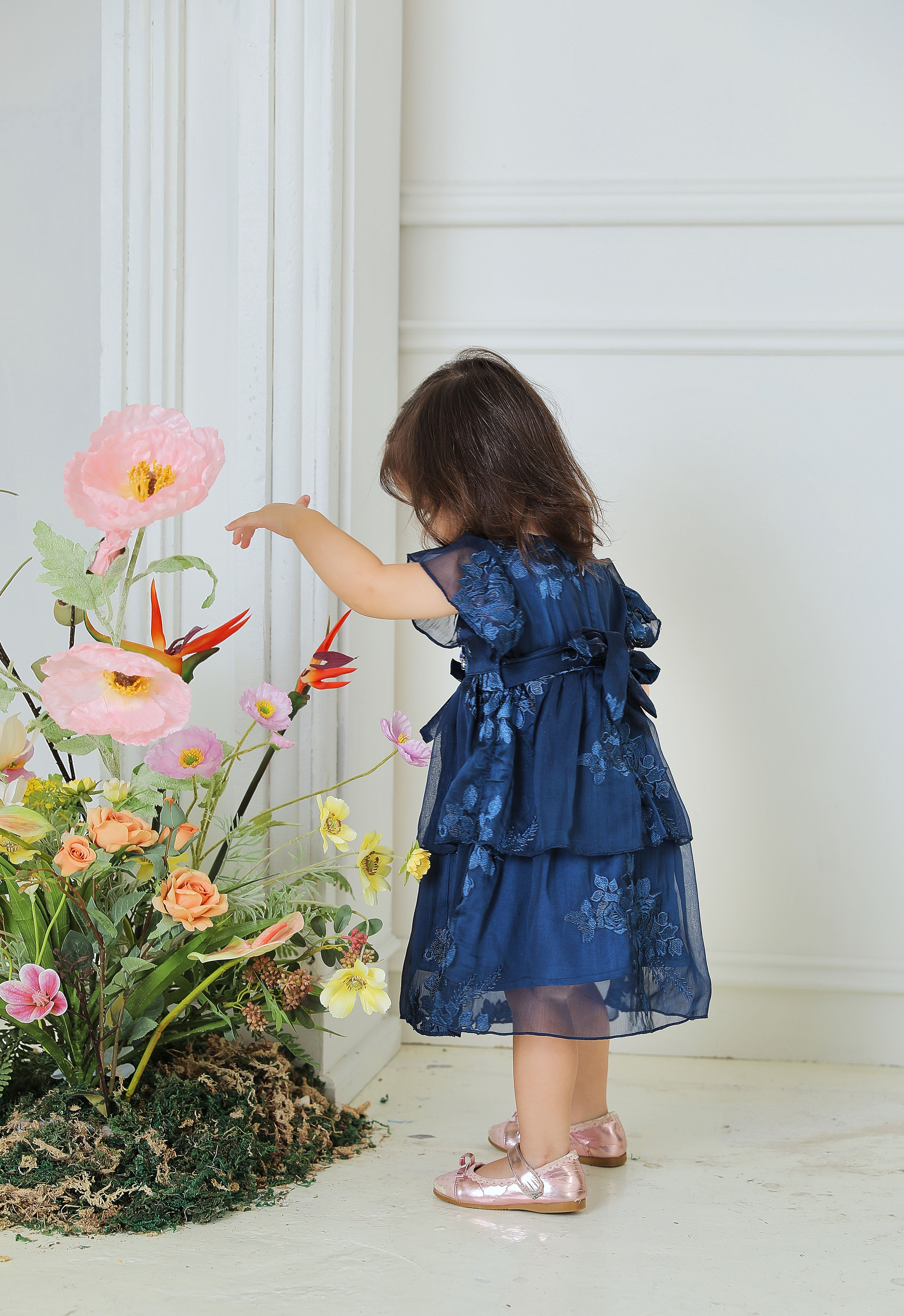 DARLA BABY DRESS - NAVY BLUE