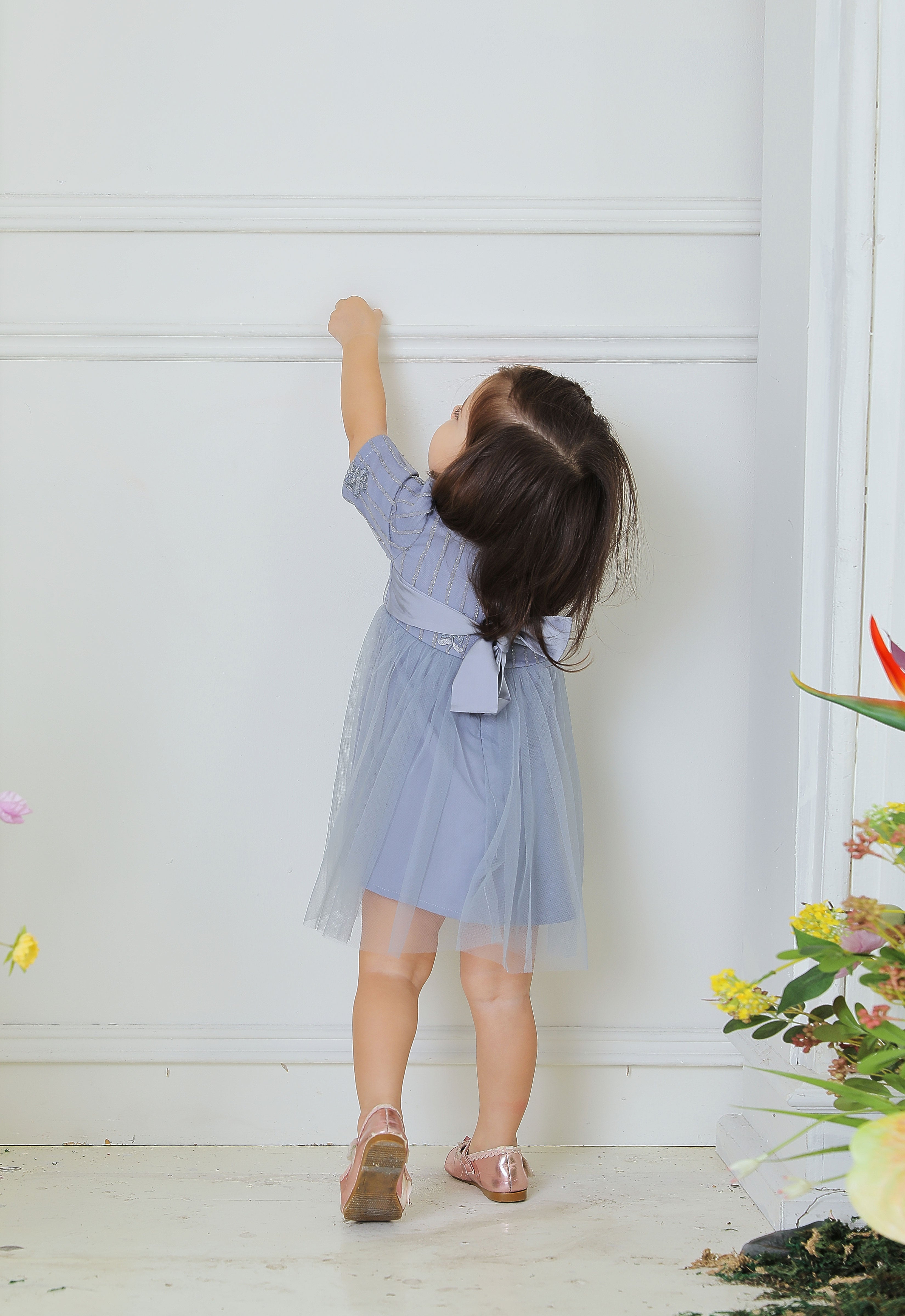 DIAN LUXE BABY DRESS - COLONY BLUE