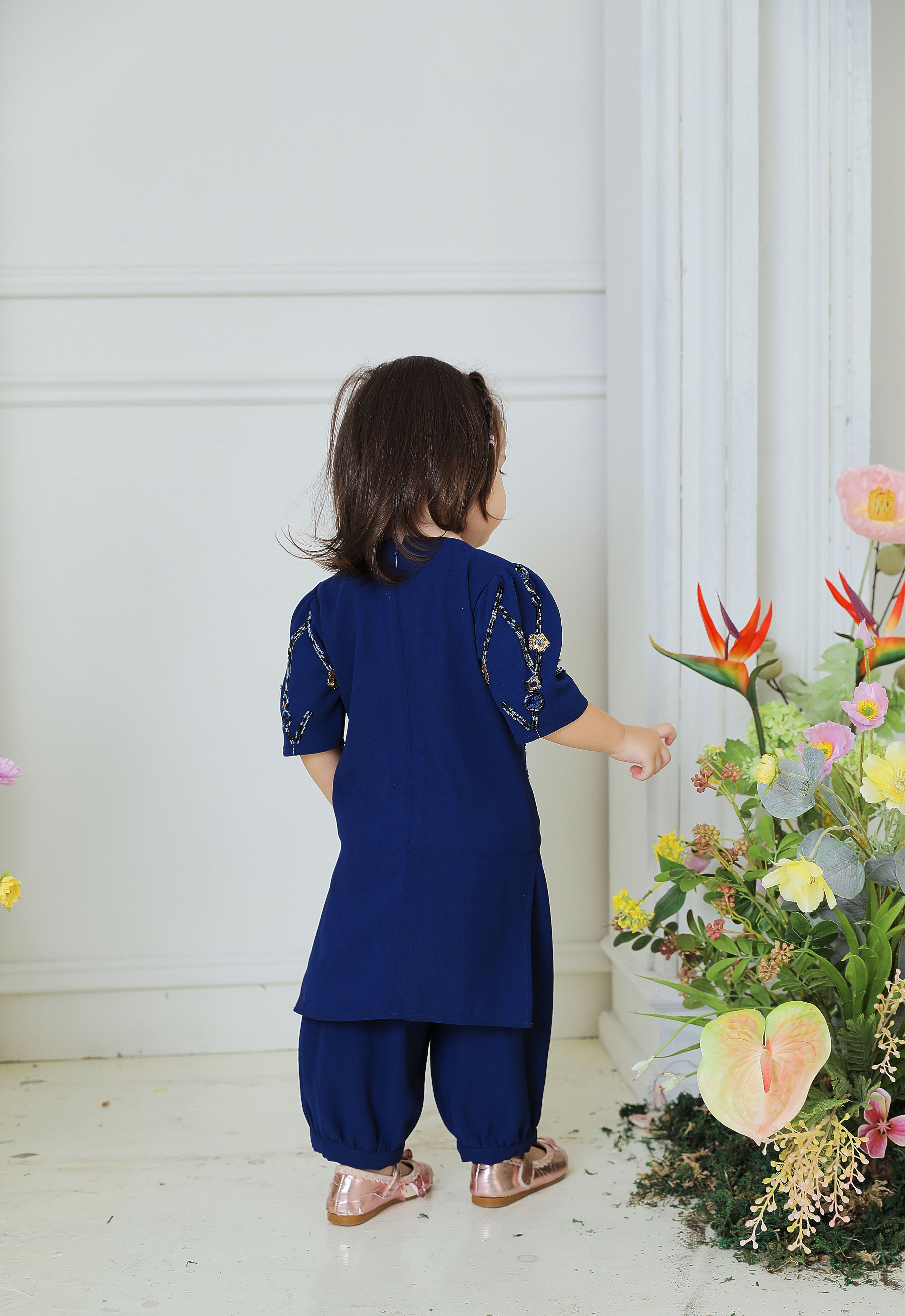 WAFIYAA SUPER LUXE BABY DRESS - BLUE