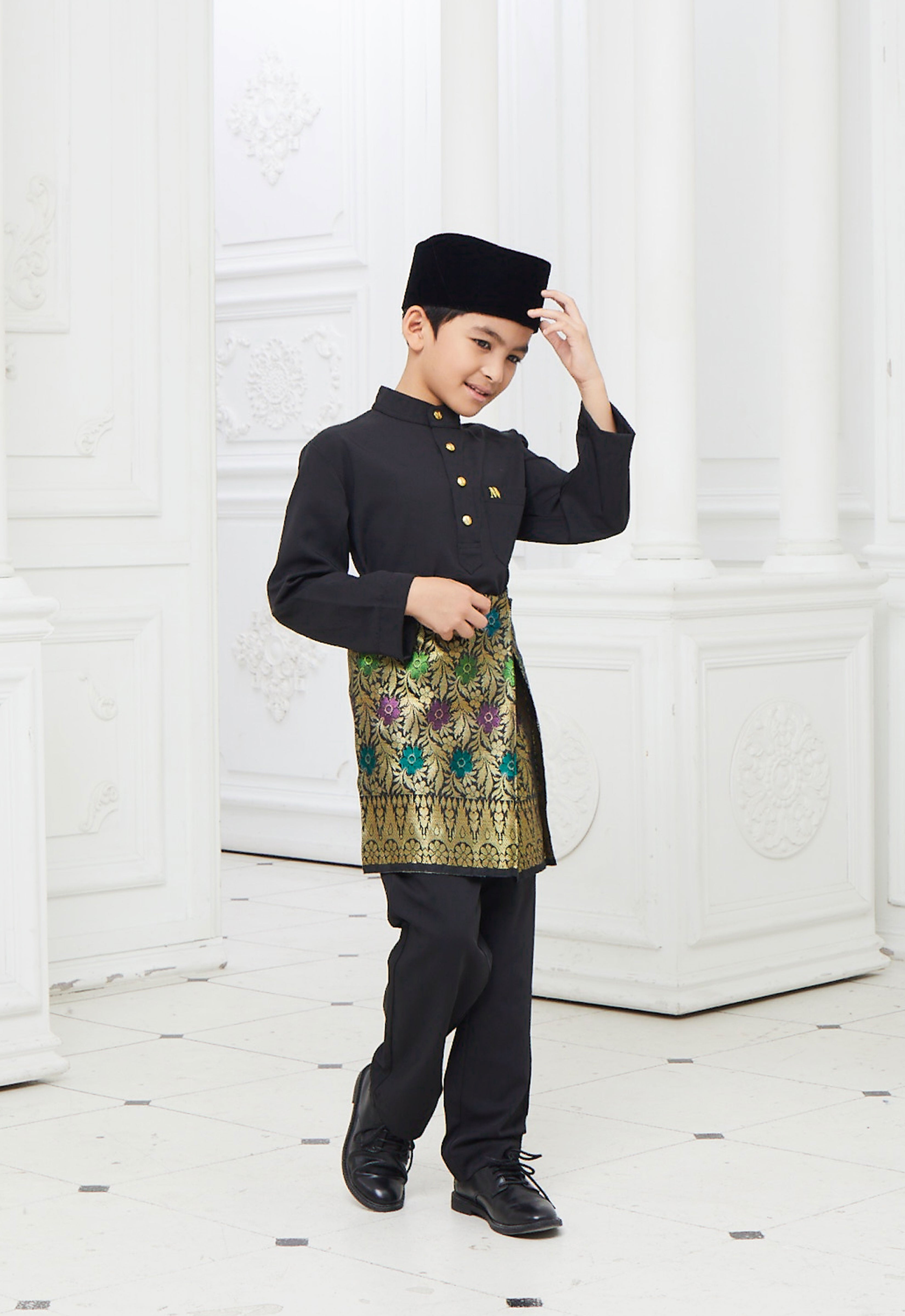 BAJU MELAYU KIDS - BLACK