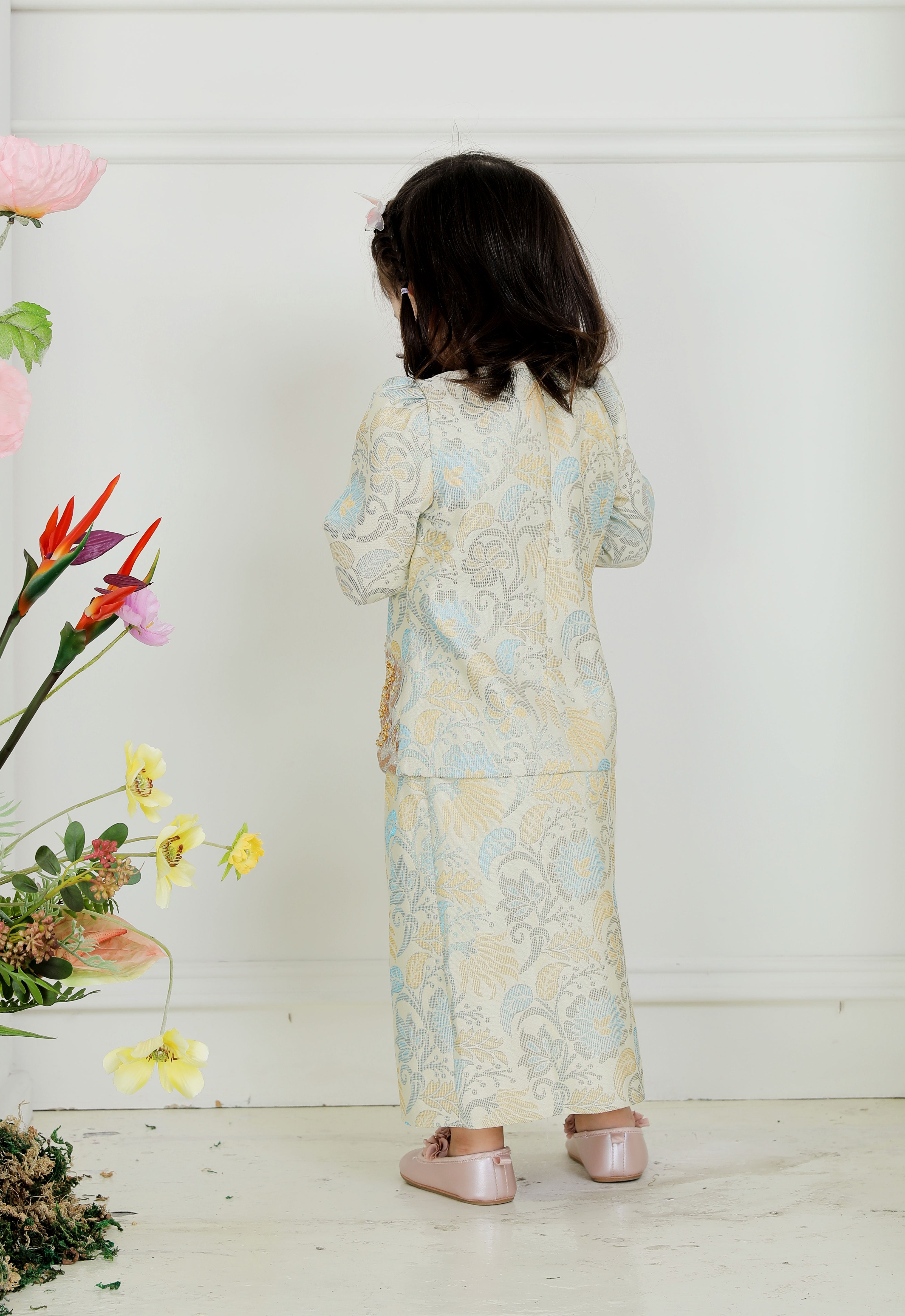 CHE AMINAH LUXE BABY MINI KURUNG - SOFT YELLOW
