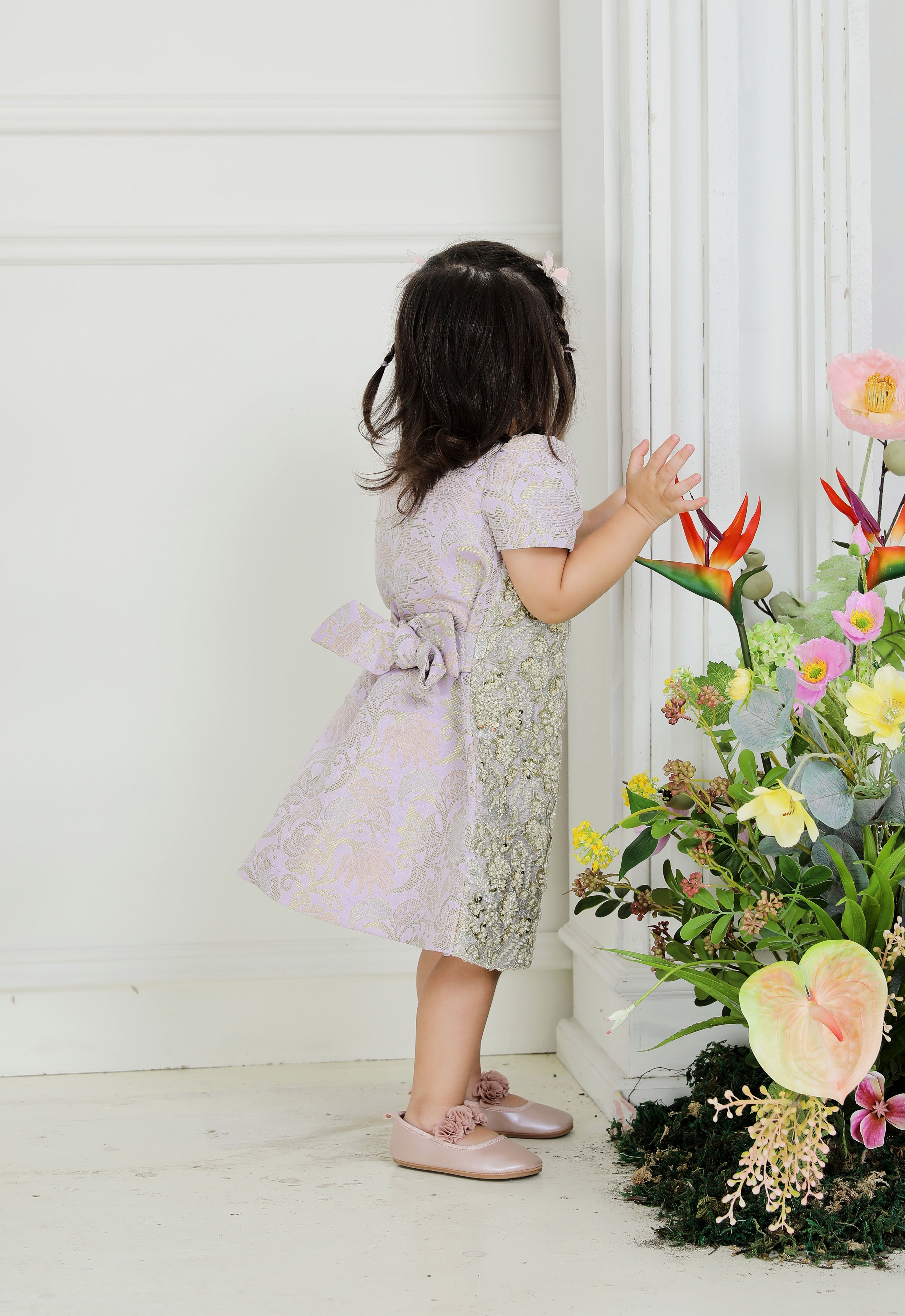 CHE AZIZAH LUXE BABY DRESS - PURPLE GREEN