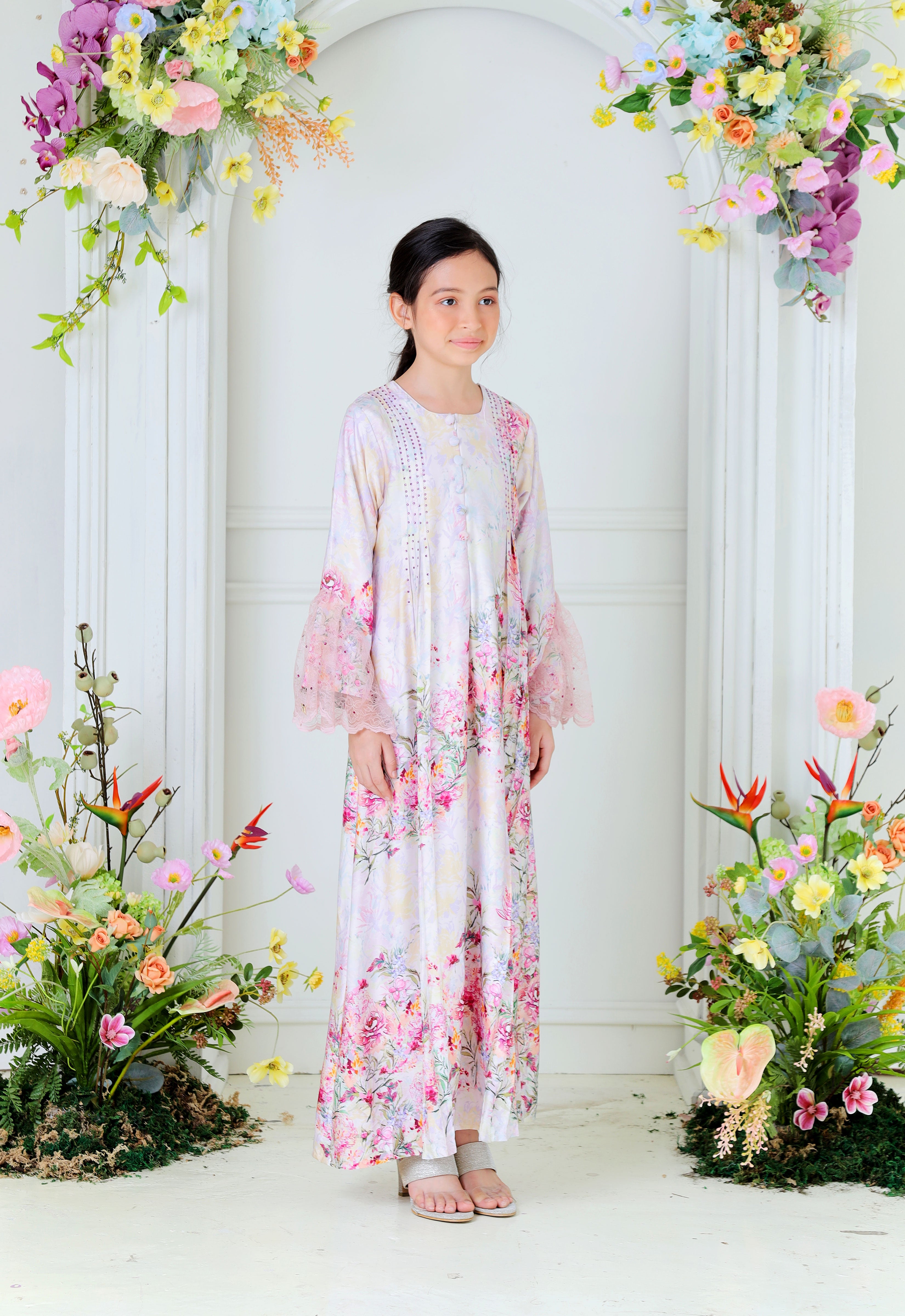DEENARA KIDS ABAYA - PINK