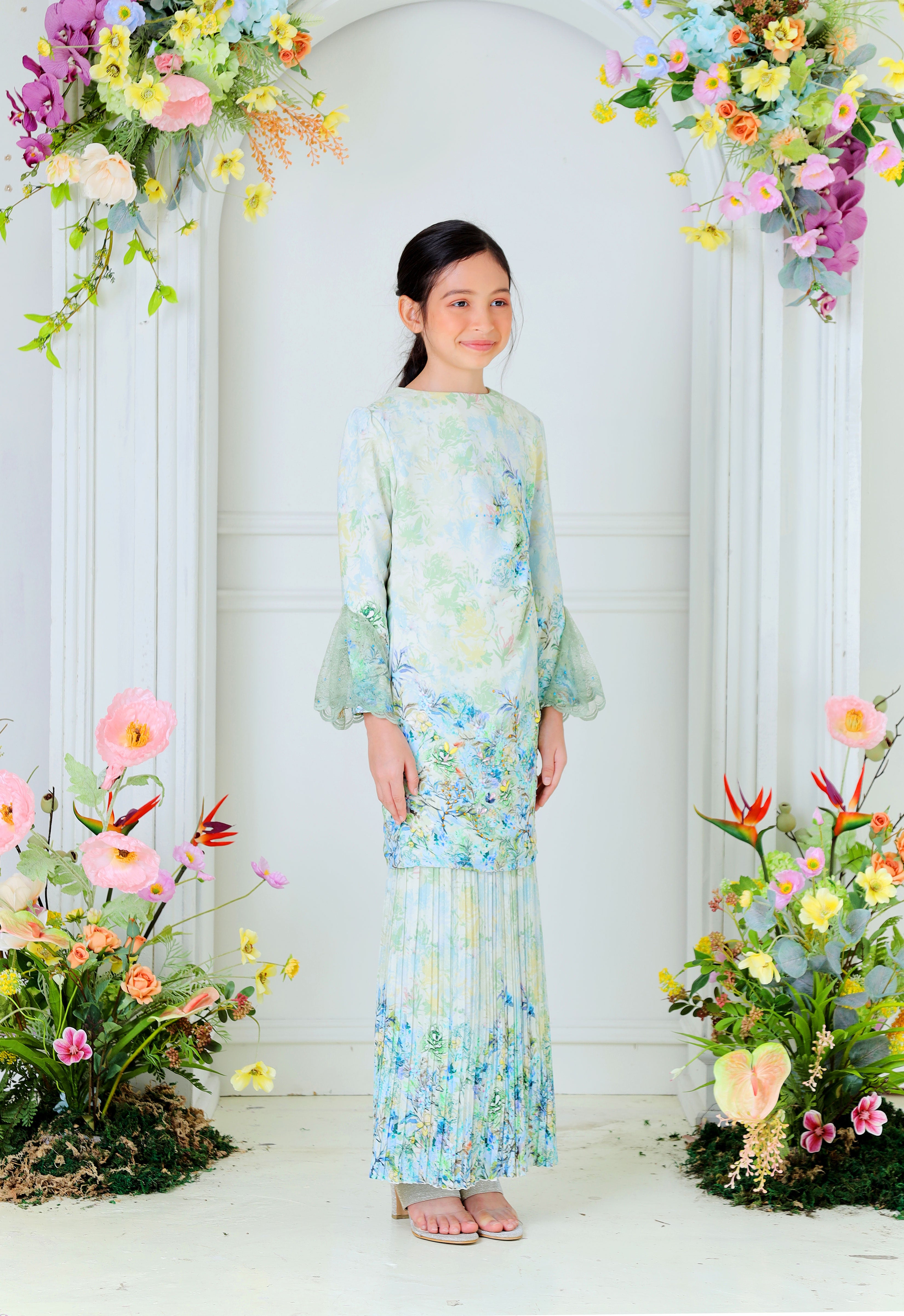 DEENARA KIDS KURUNG - SAGE GREEN