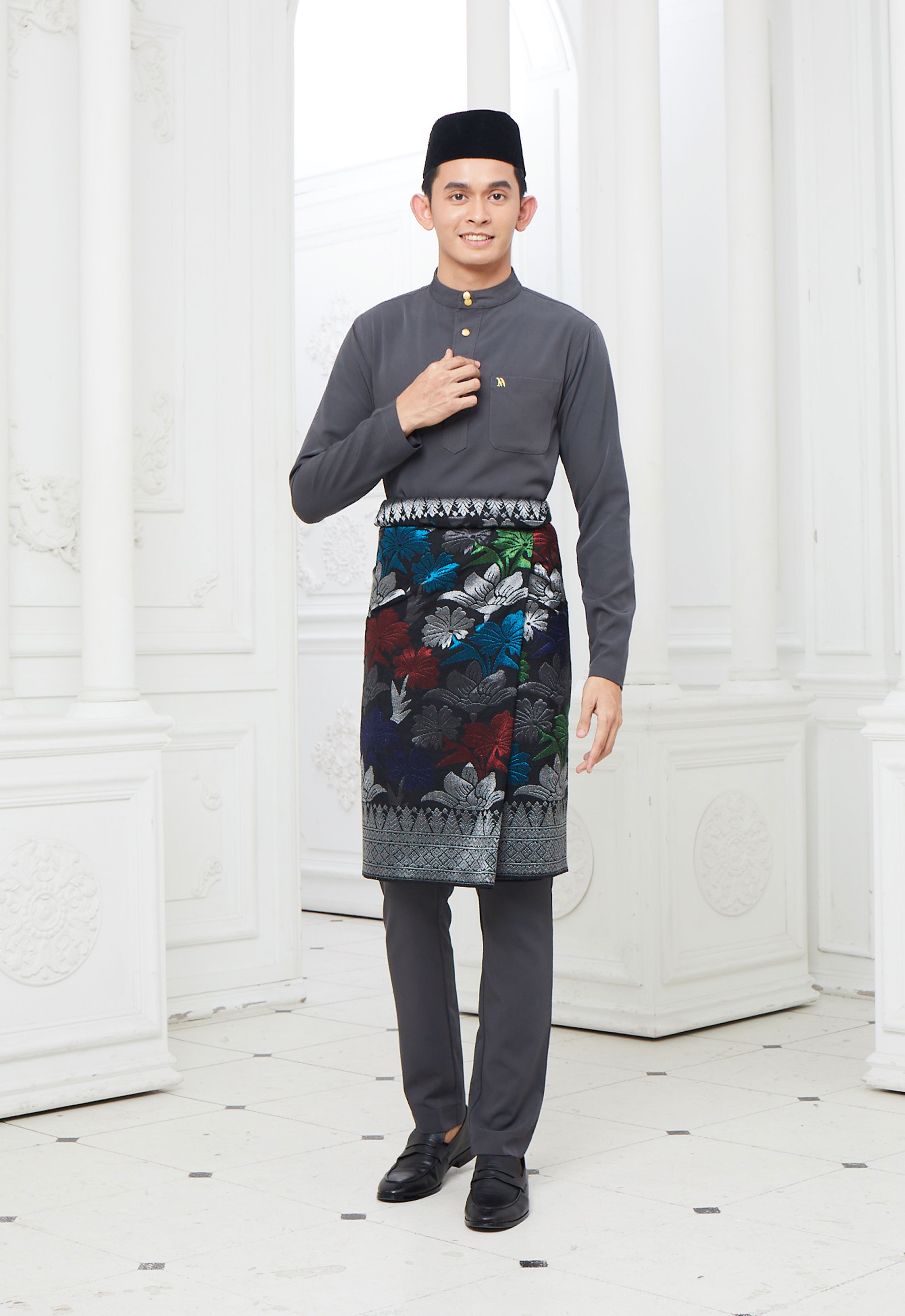 MINAZ MEN BAJU MELAYU - DARK GREY