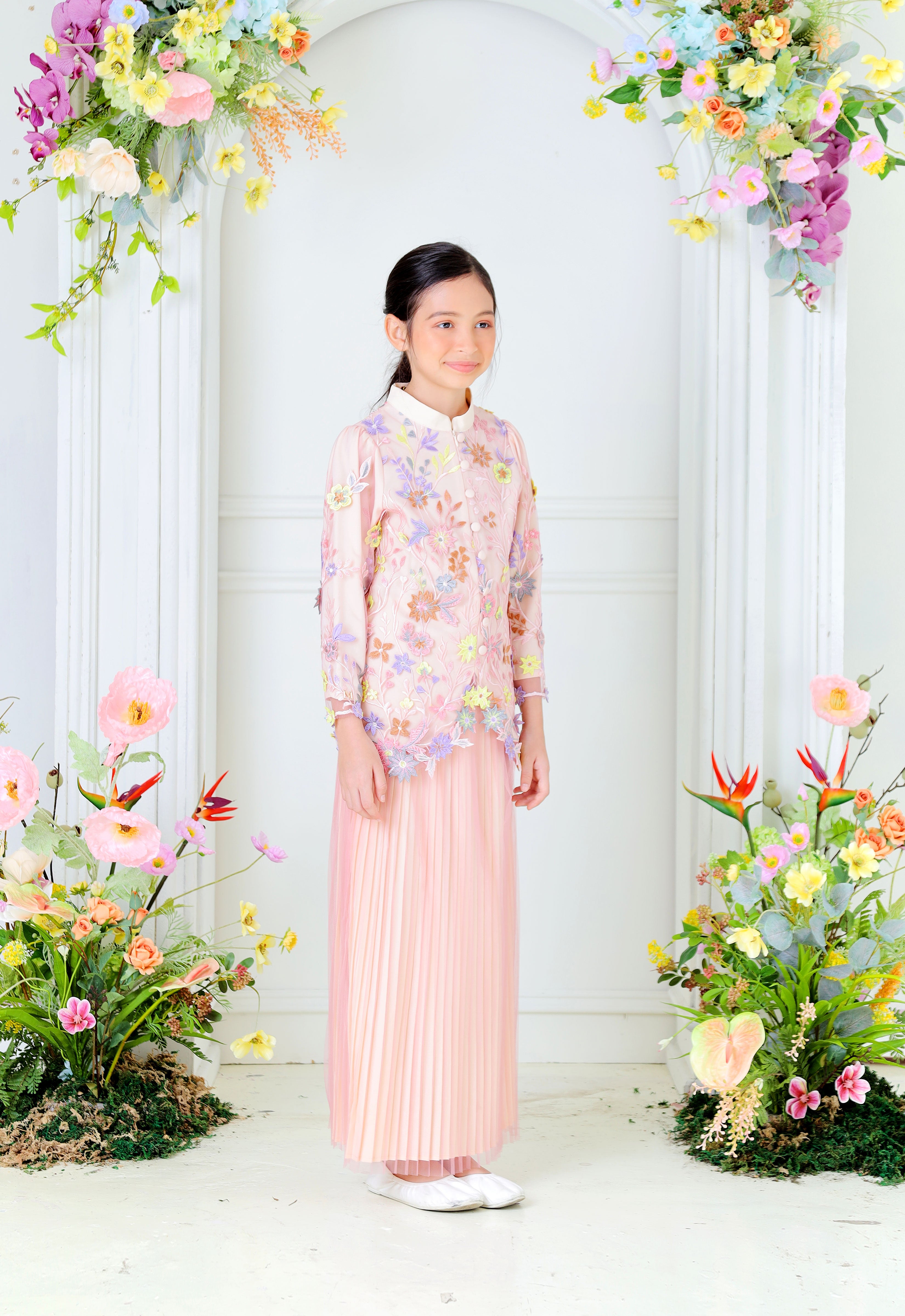 ELVINA LUXE KIDS MINI KURUNG - PINK