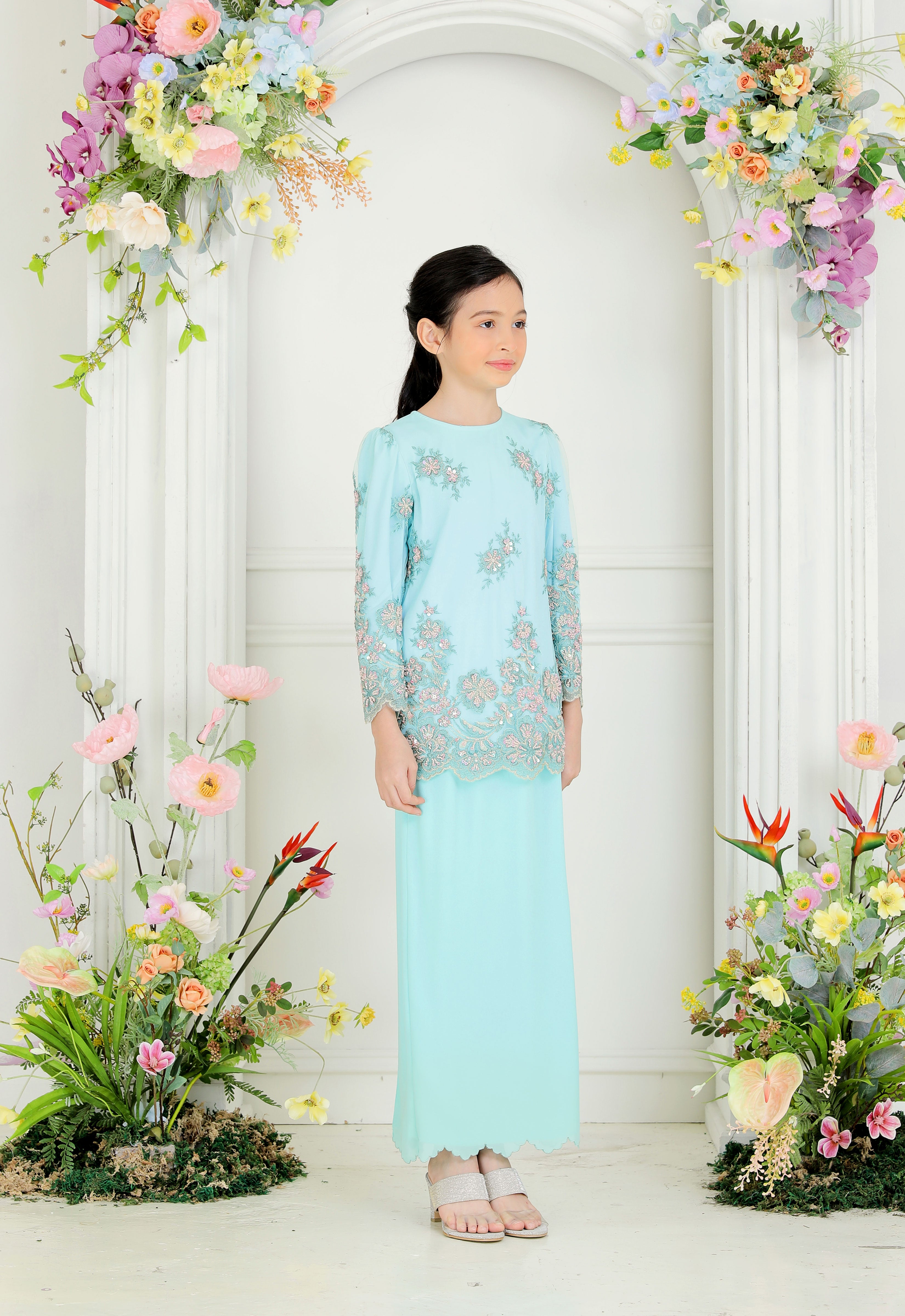 ERYNA LUXE KIDS KURUNG - PASTEL TURQOUISE