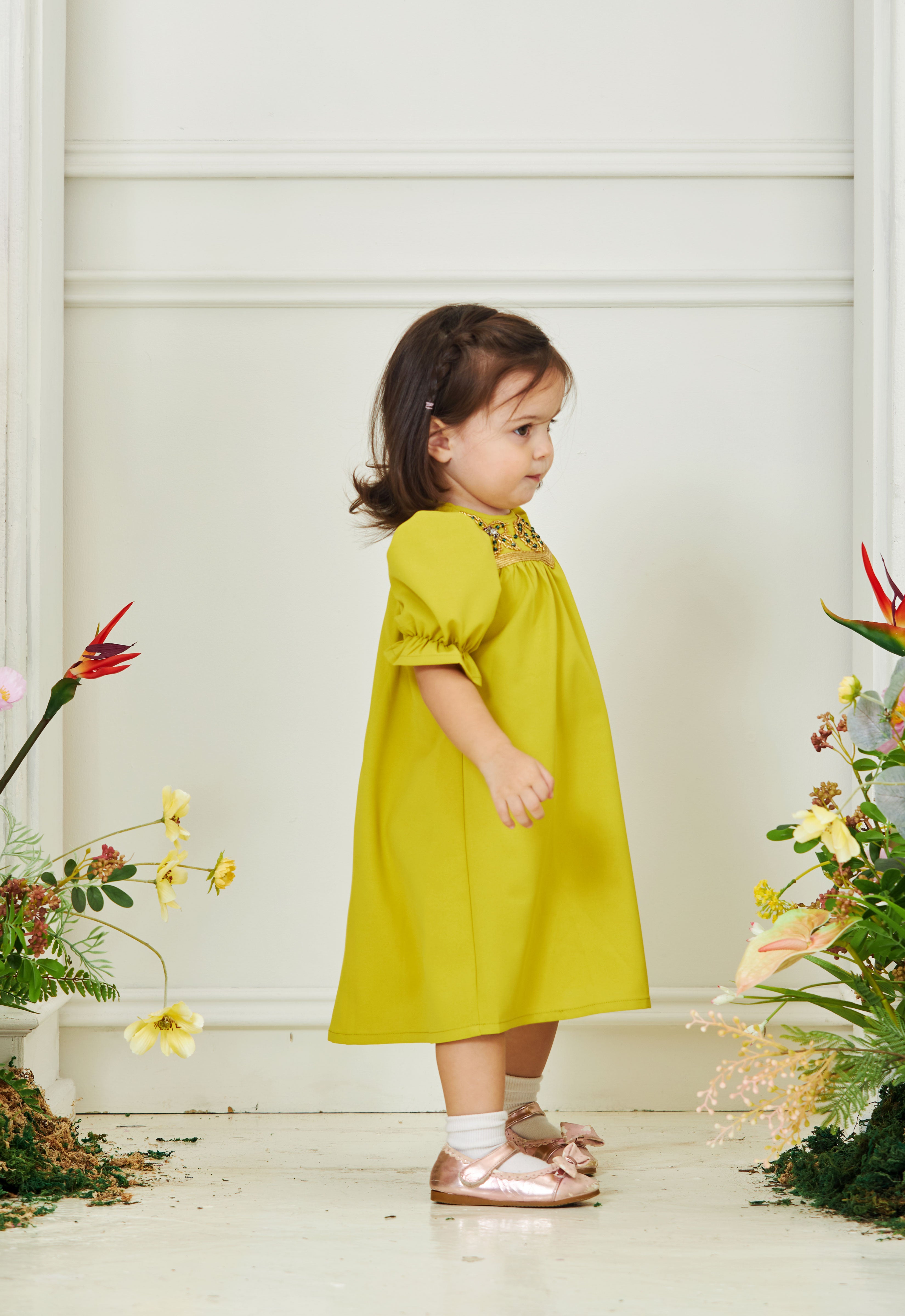 HUMAYRA BABY DRESS - GREEN