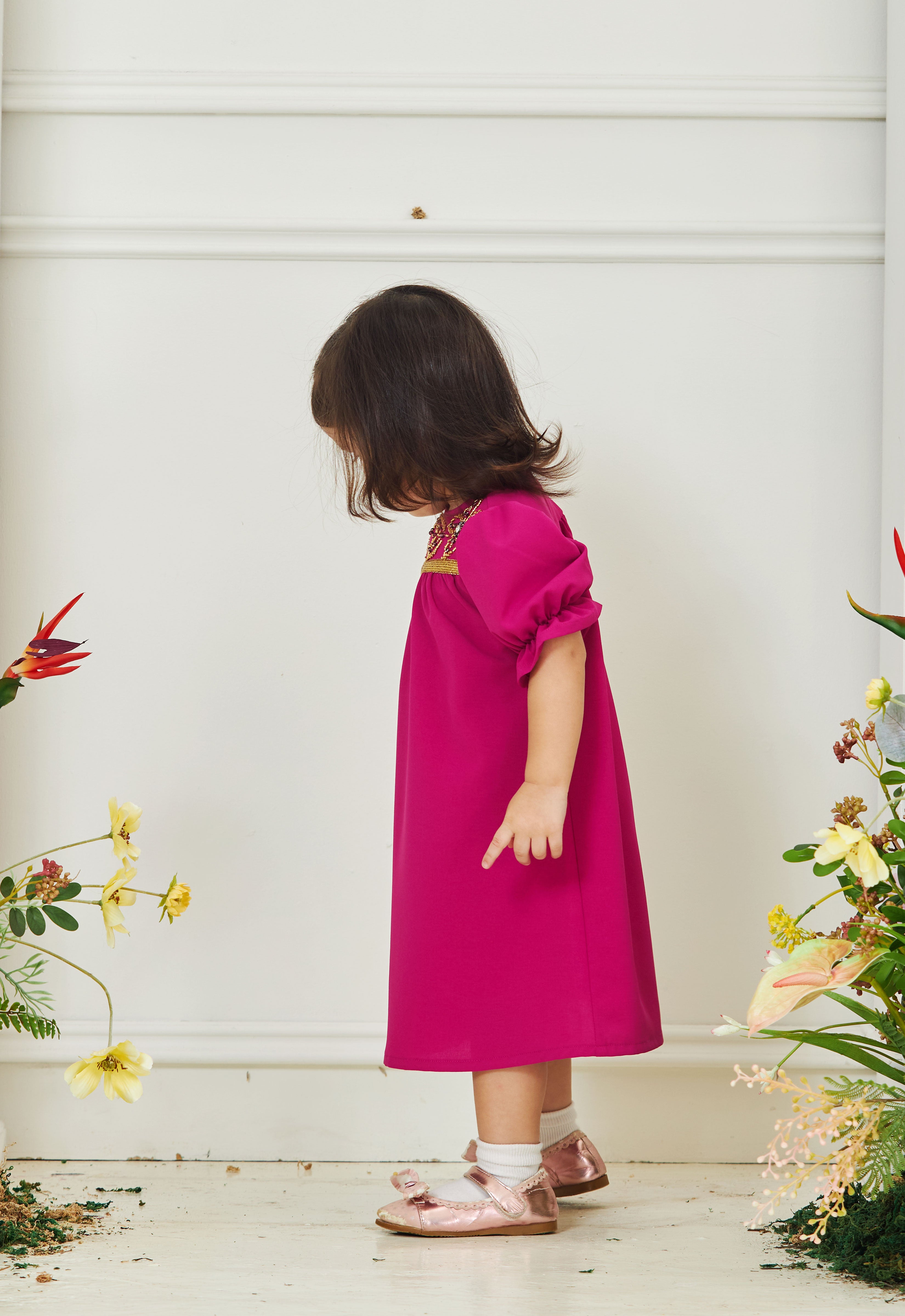 HUMAYRA BABY DRESS - MAGENTA