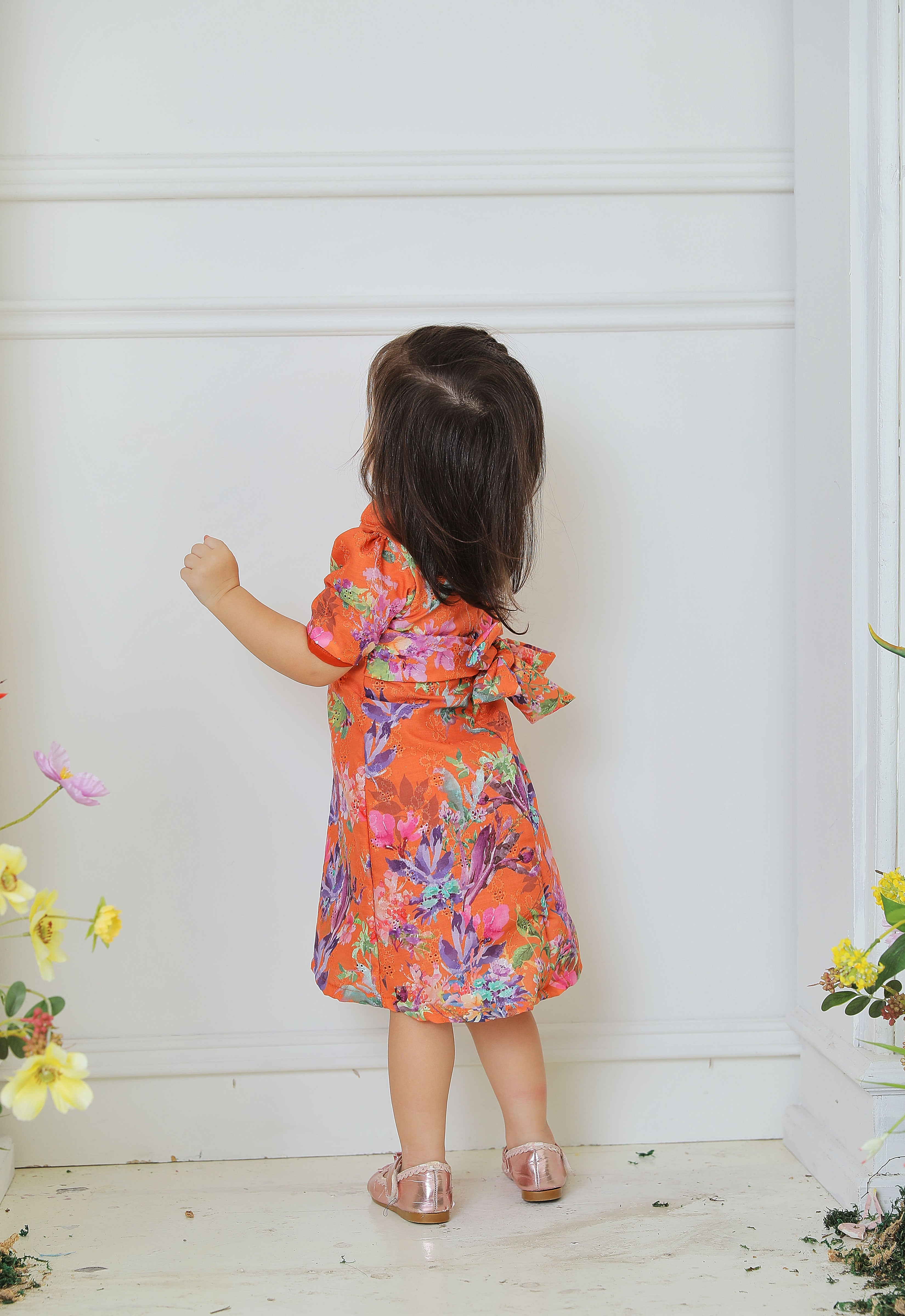 JOANNA BABY DRESS - ORANGE BUTTER