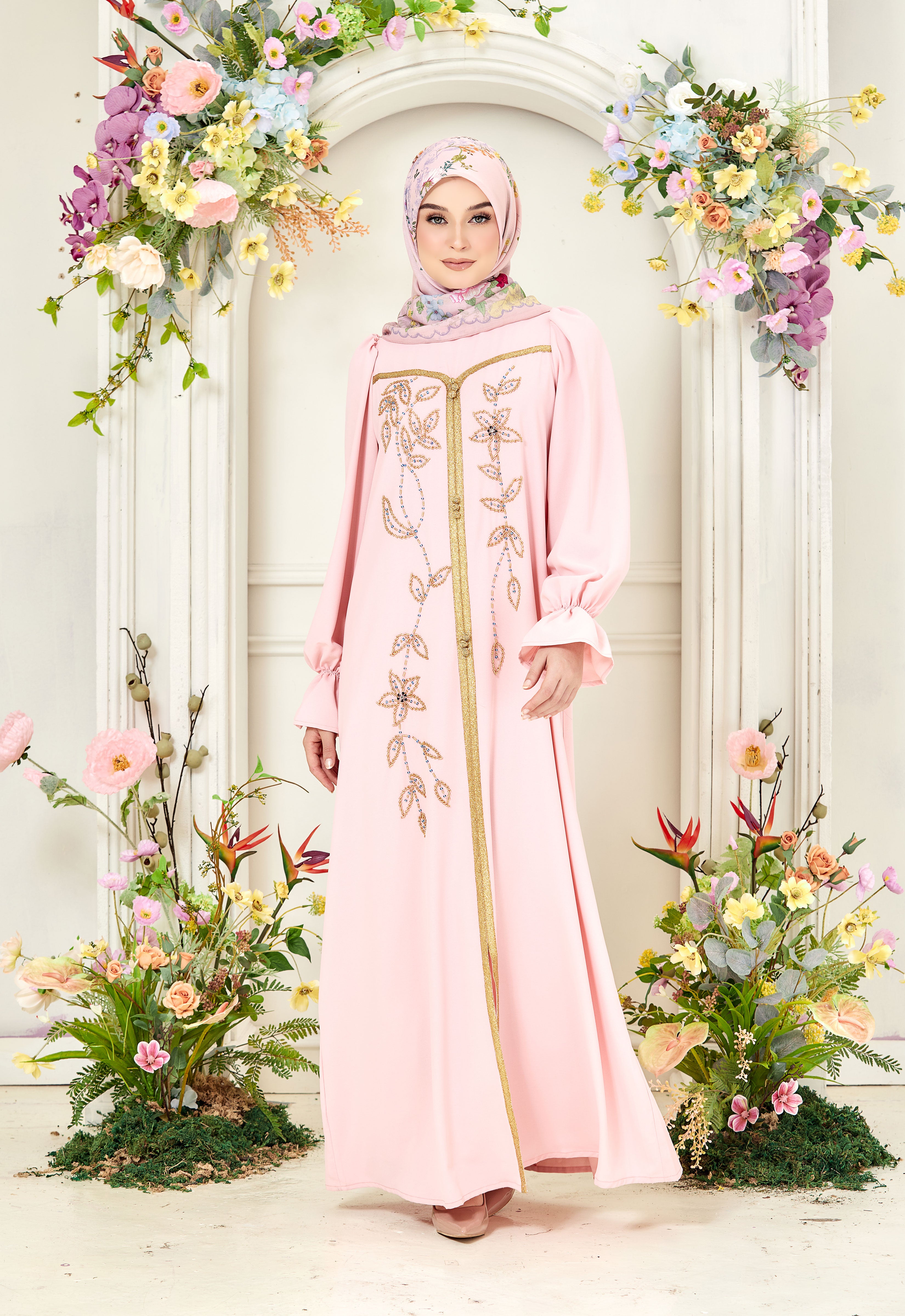 HUMAYRA ABAYA - SOFT PINK
