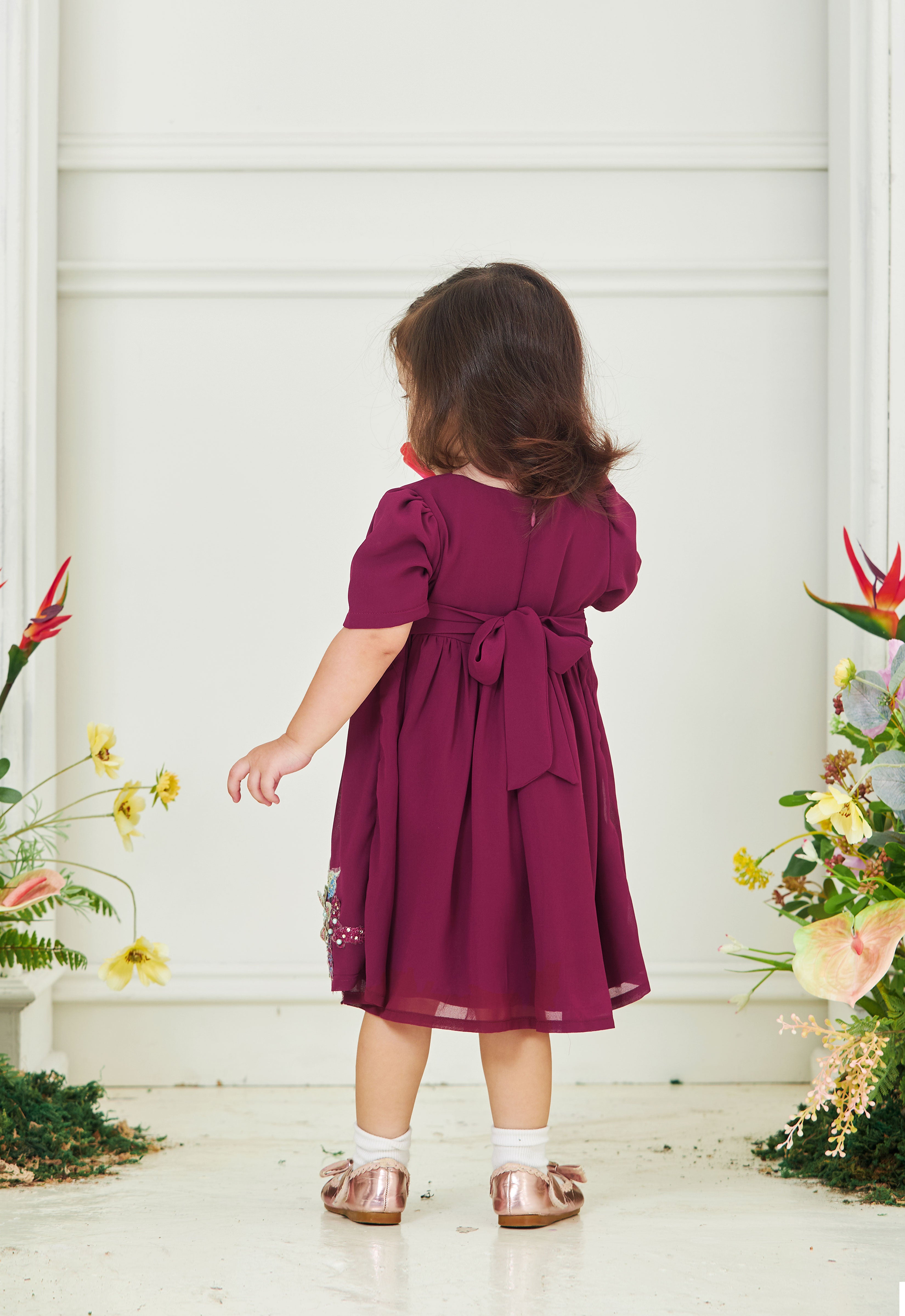KHADEEJA BABY DRESS - MANGOSTEEN