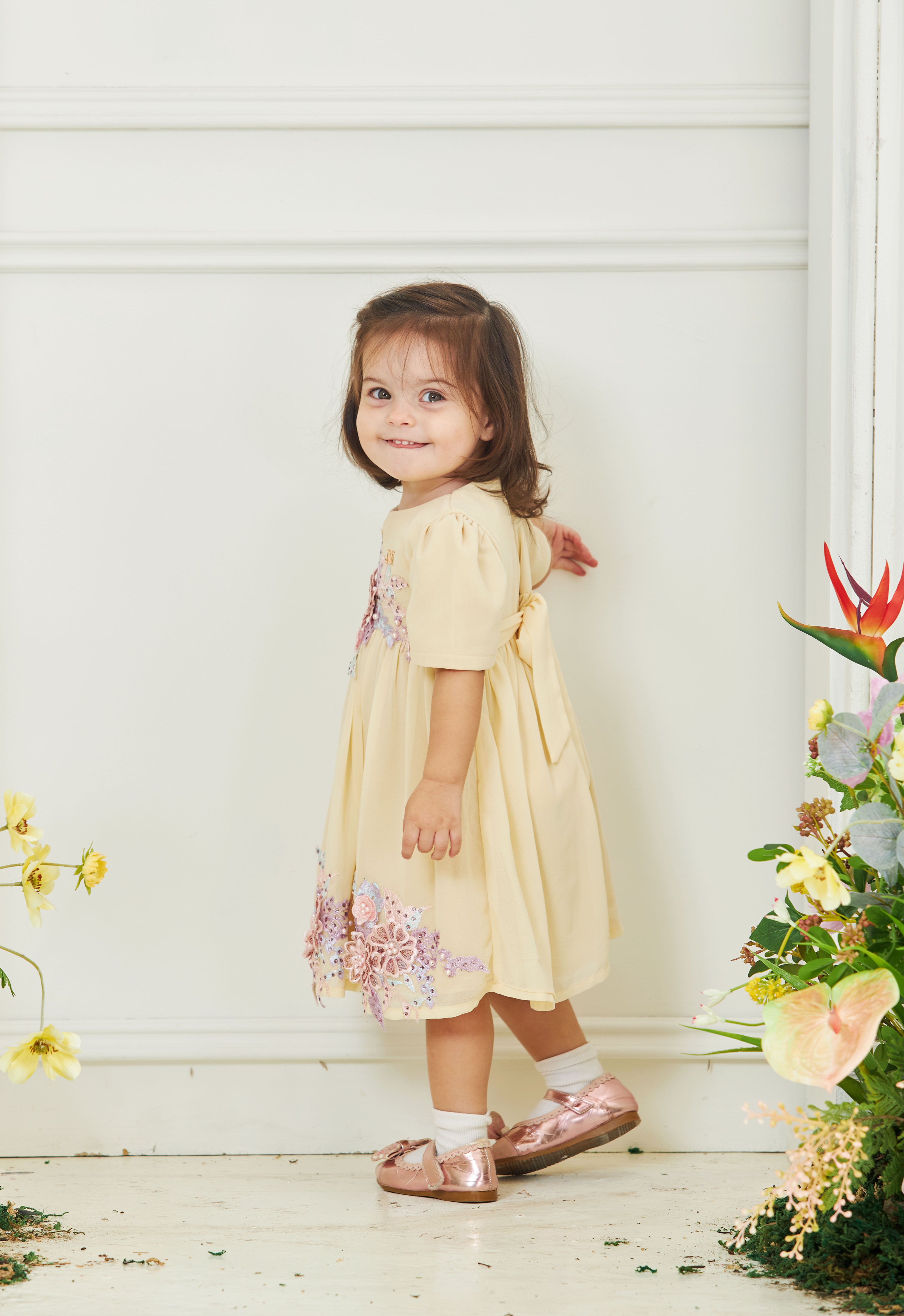 KHADEEJA BABY DRESS - SOFT YELLOW