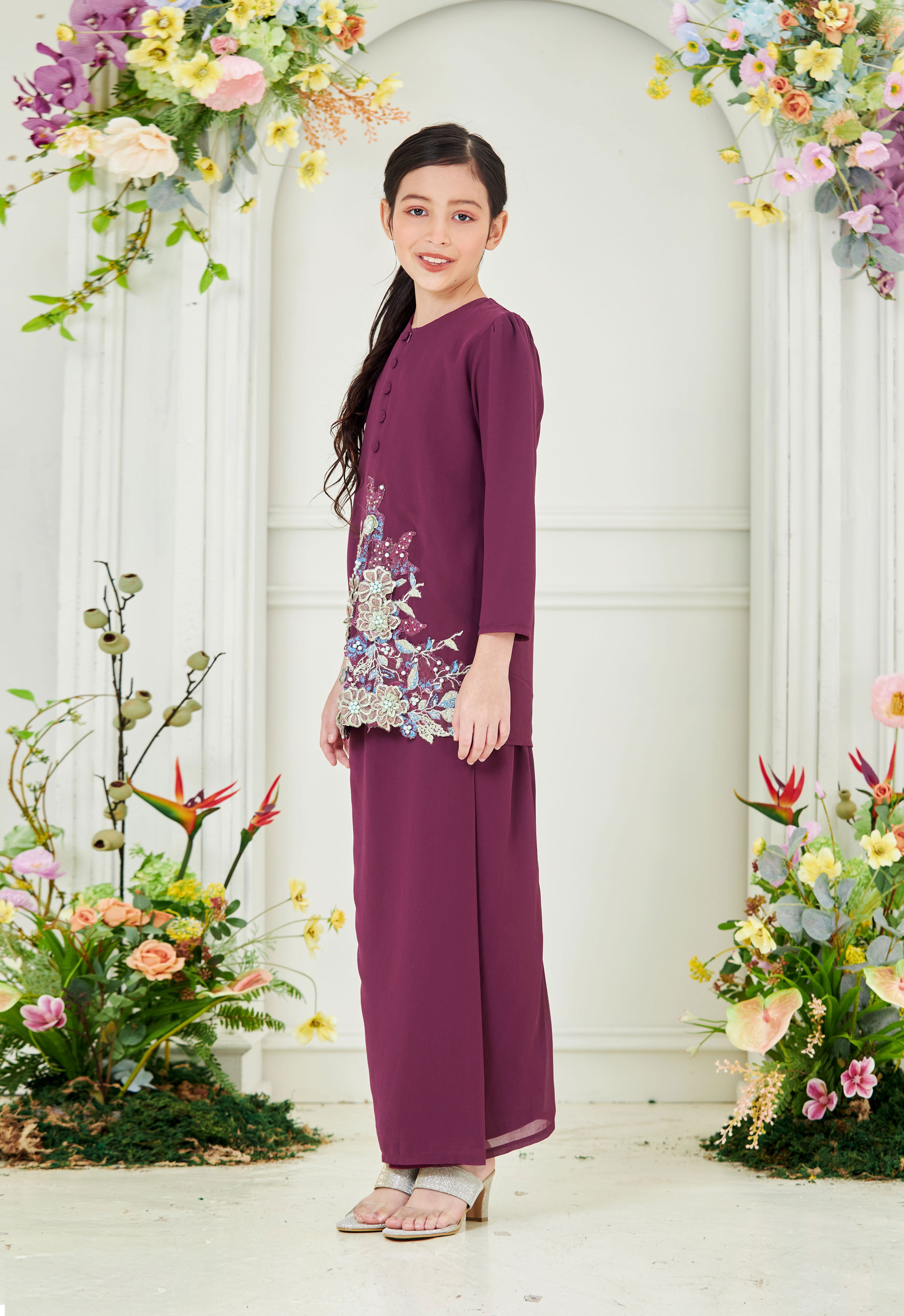 KHADEEJA KIDS KEBAYA - MANGOSTEEN