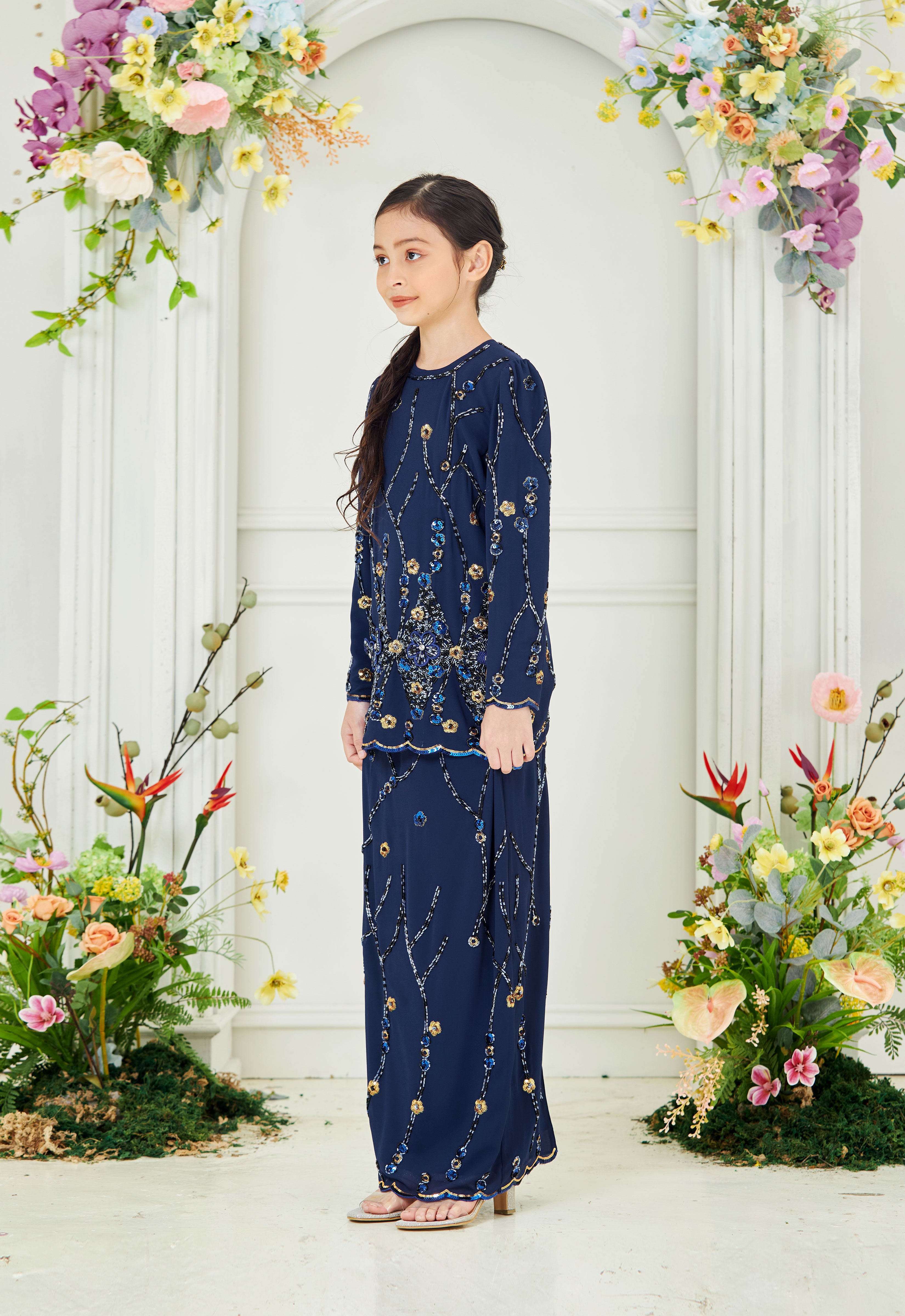 WAFIYAA SUPER LUXE KIDS KURUNG - BLUE