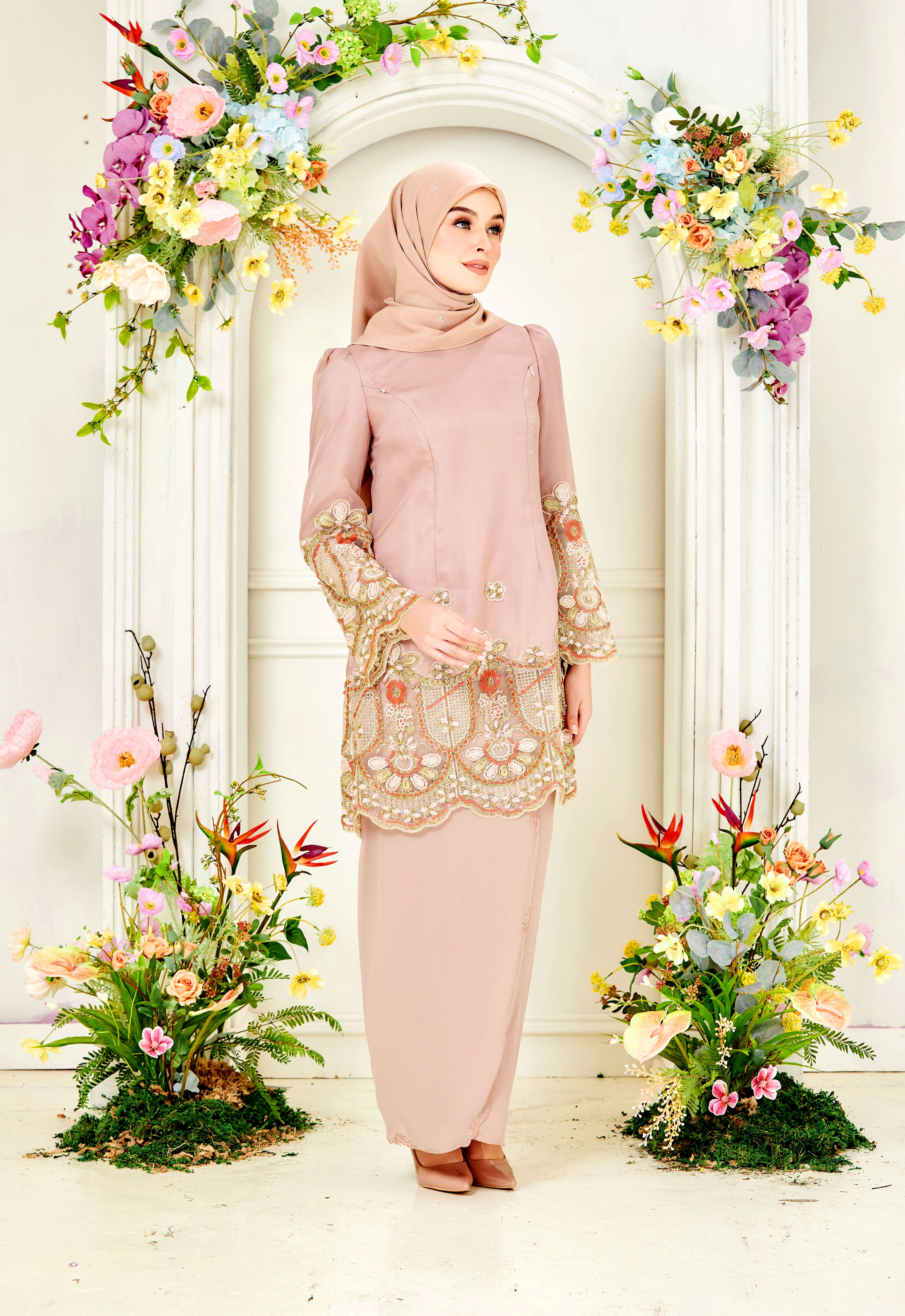 NOURA SUPER LUXE KURUNG - DUSTY ROSE