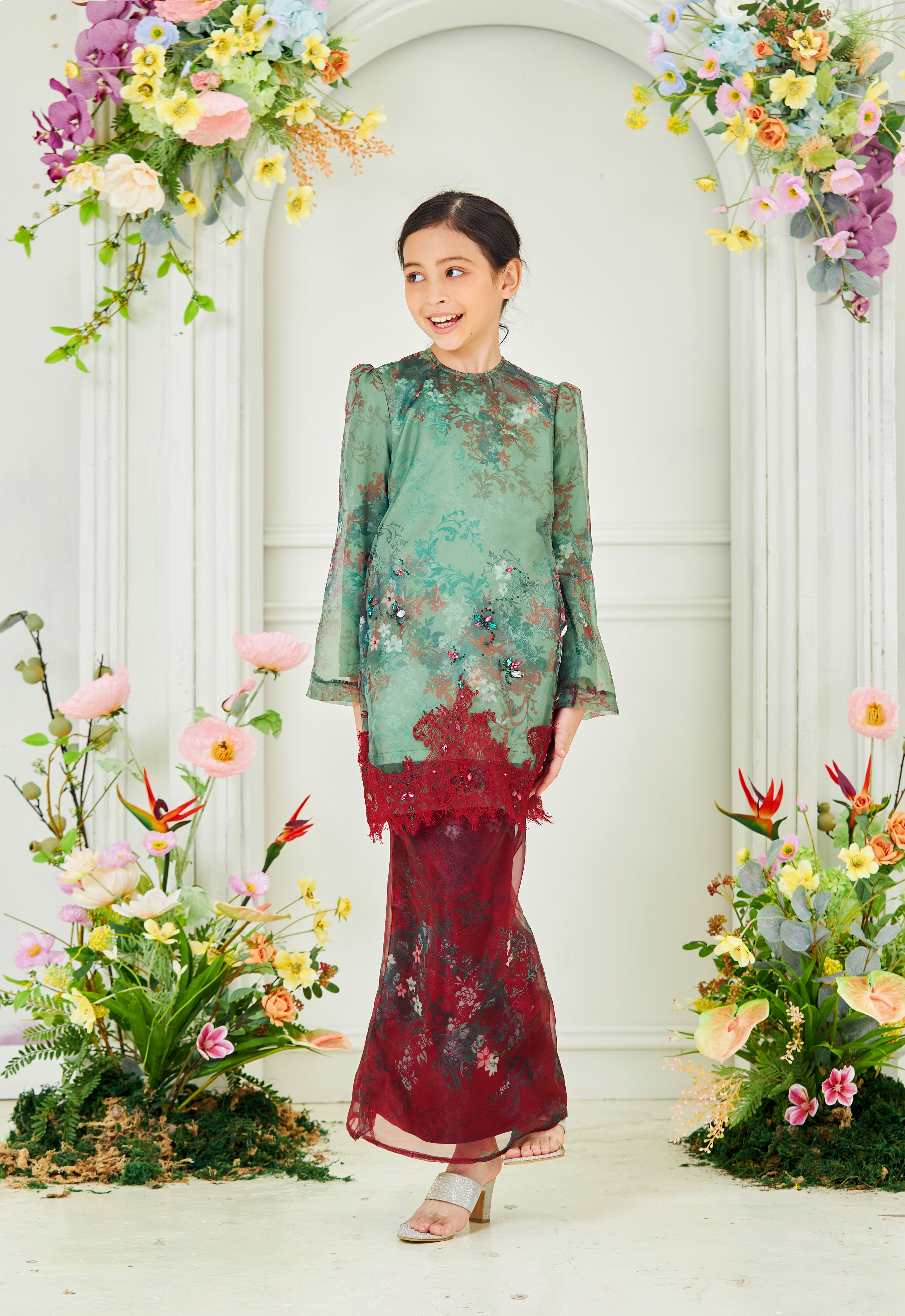 ROZELLA KIDS RIAW KURUNG - RED GREEN