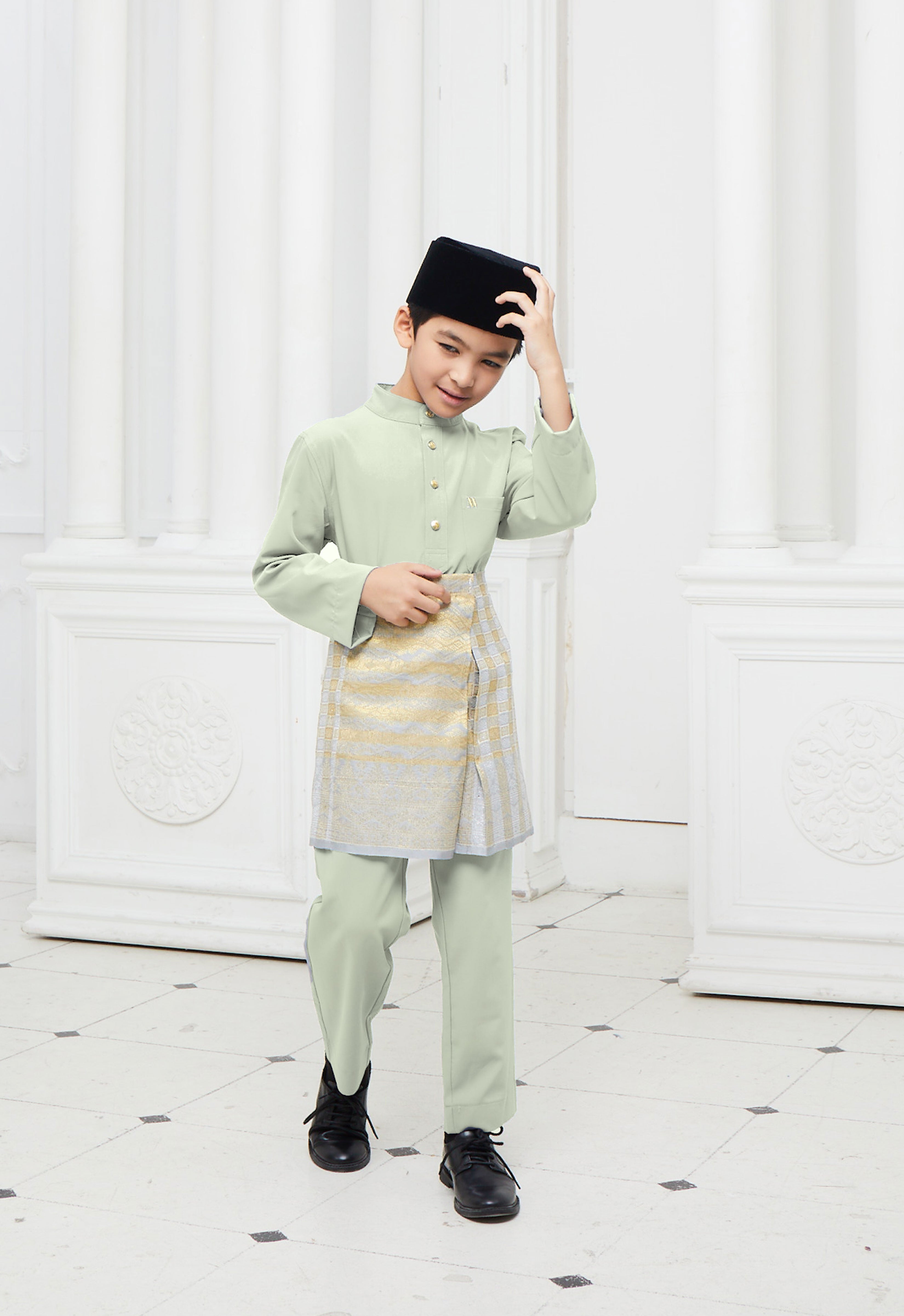 BAJU MELAYU KIDS - LIGHT GREEN