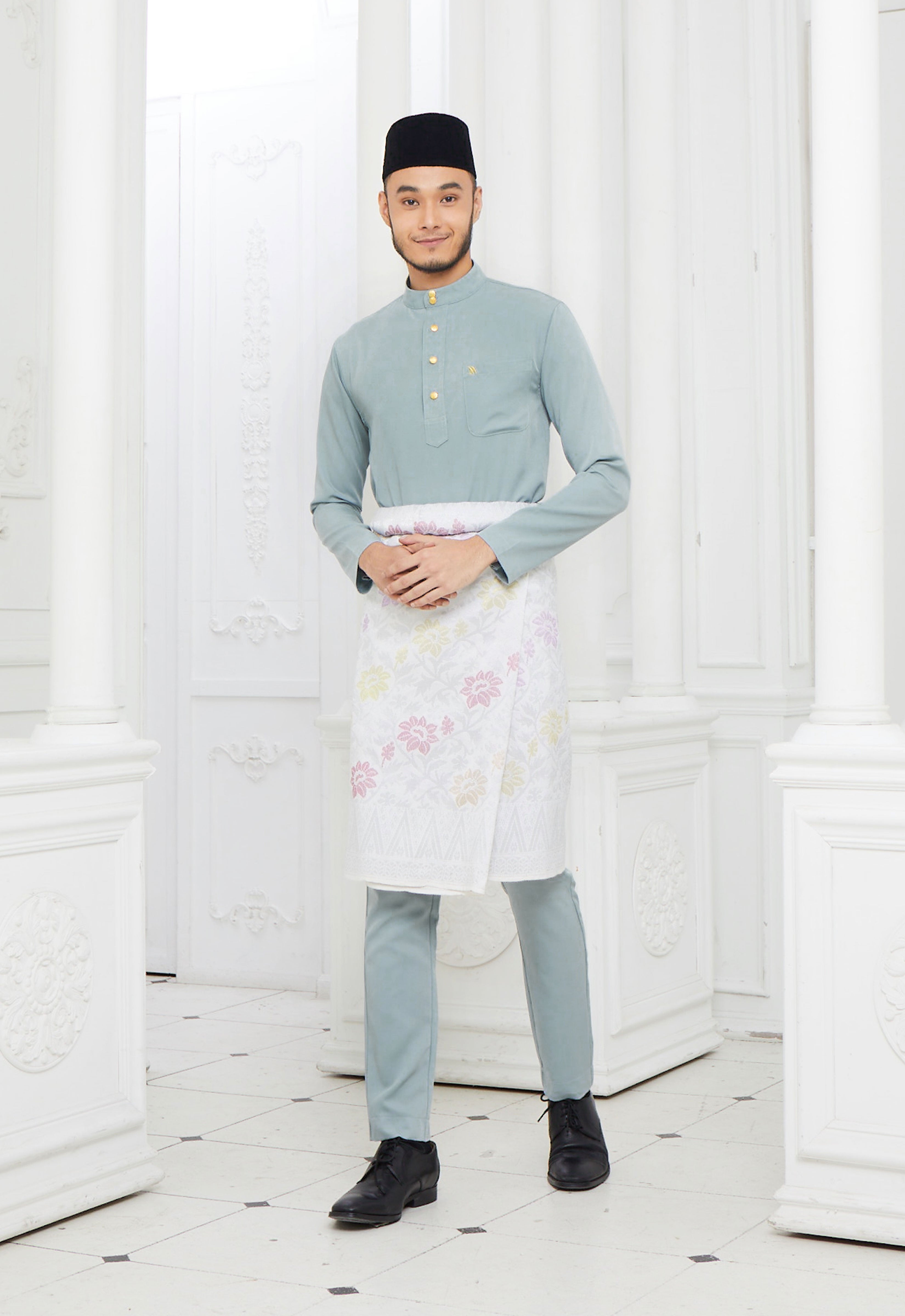 MINAZ MEN BAJU MELAYU - BLUE GRAY