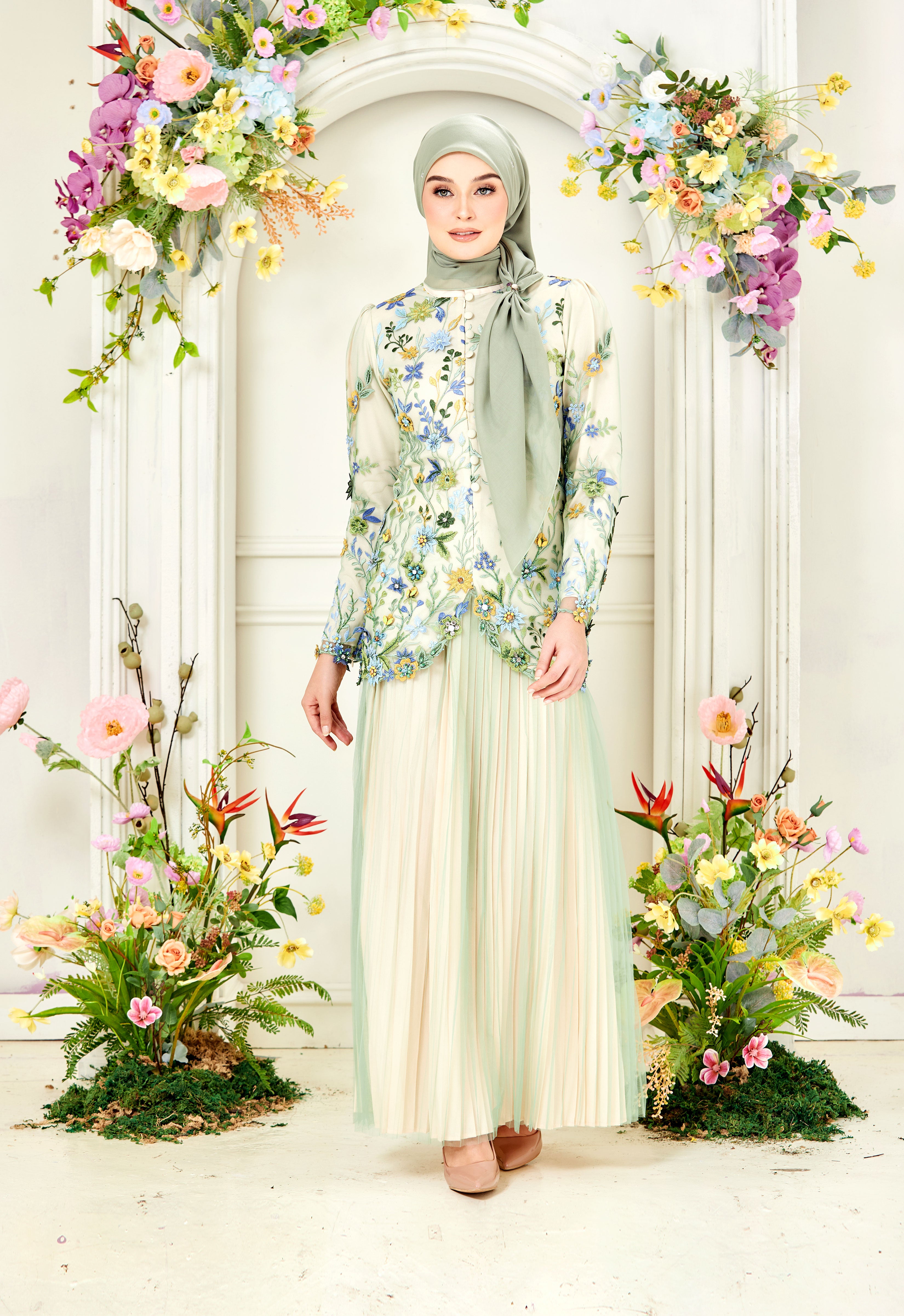 ELVINA LUXE MINI KURUNG - GREEN