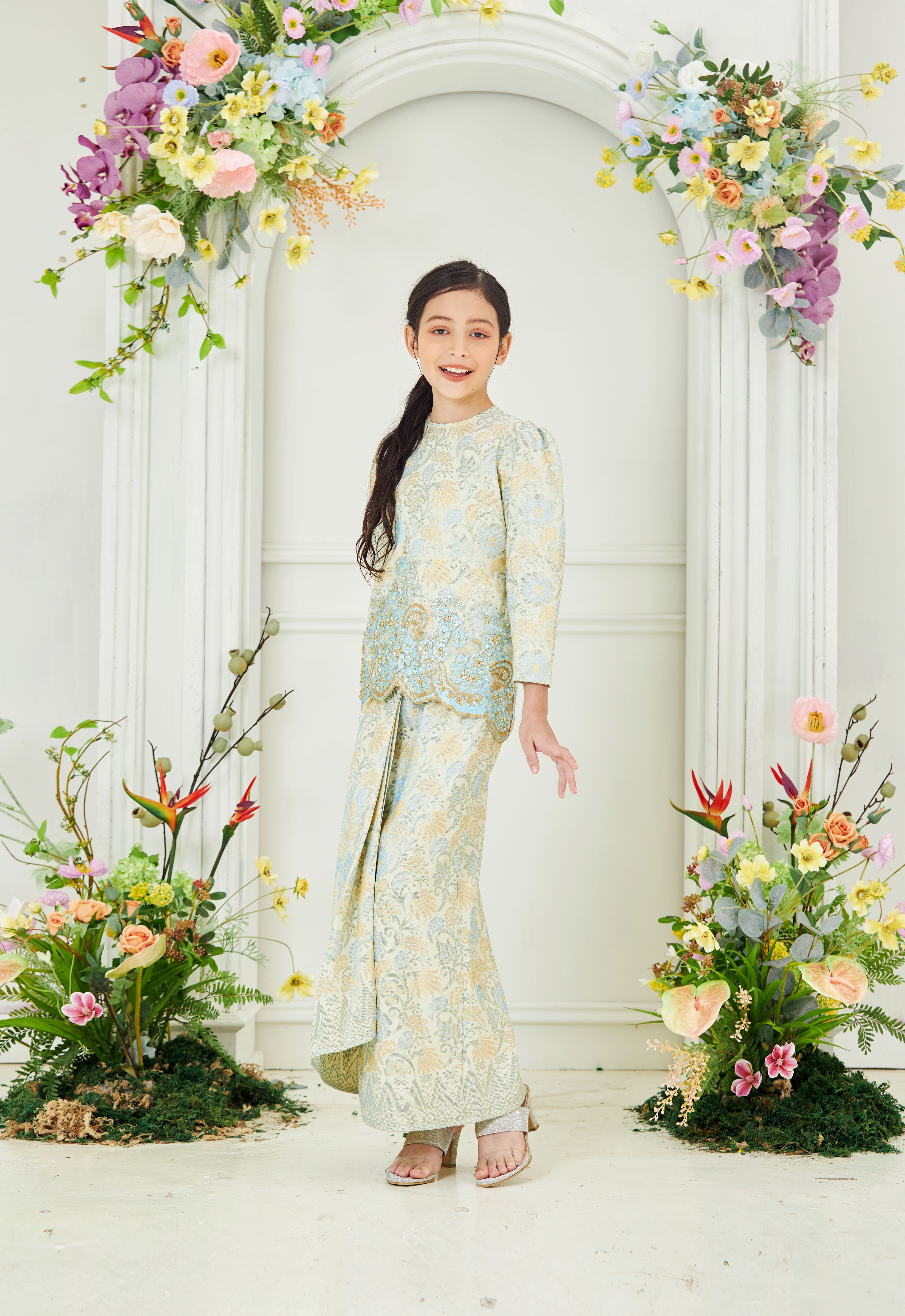 CHE AMINAH LUXE KIDS MINI KEBAYA - SOFT YELLOW