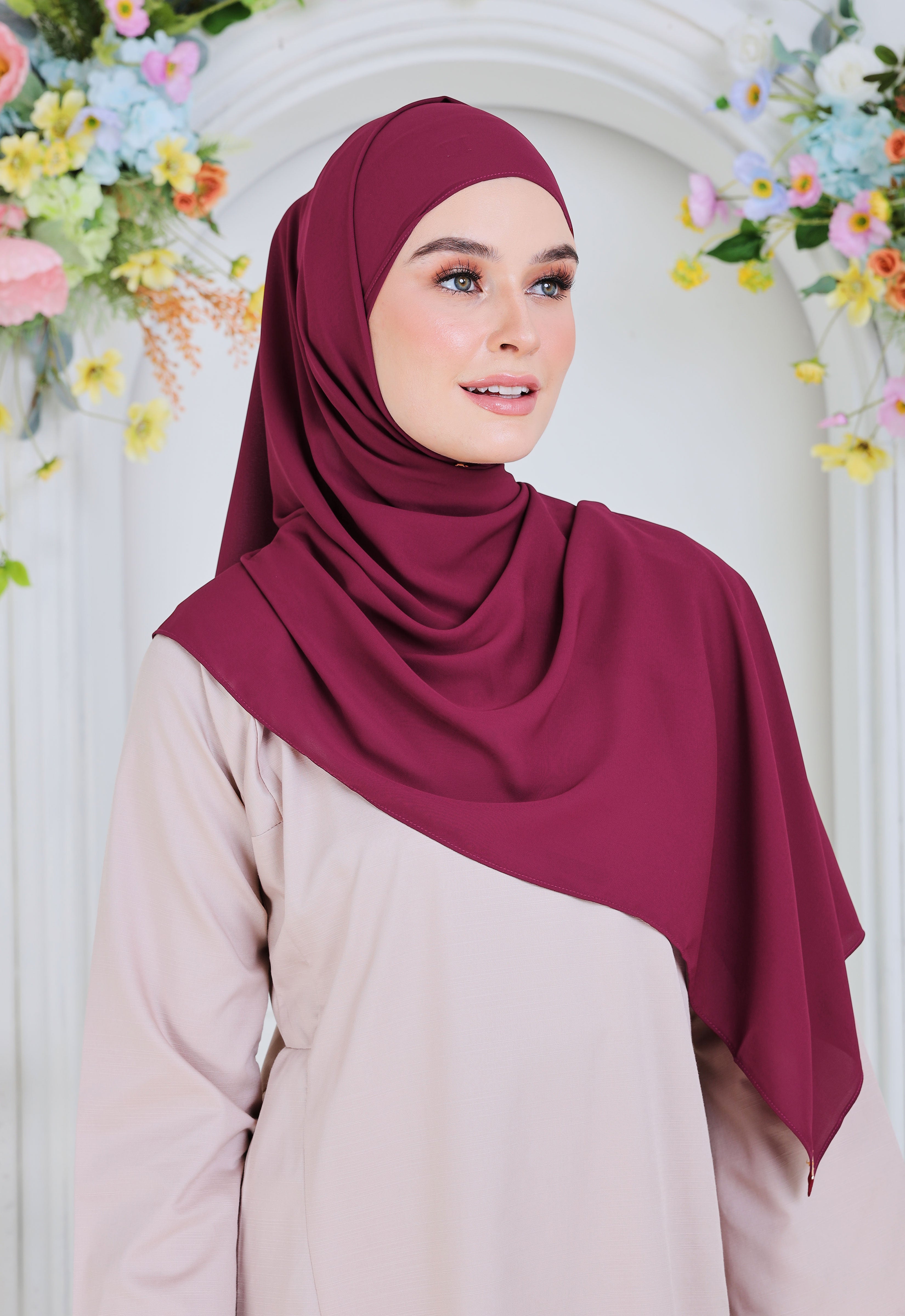 BASIC PLAIN SHAWL - MAGENTA