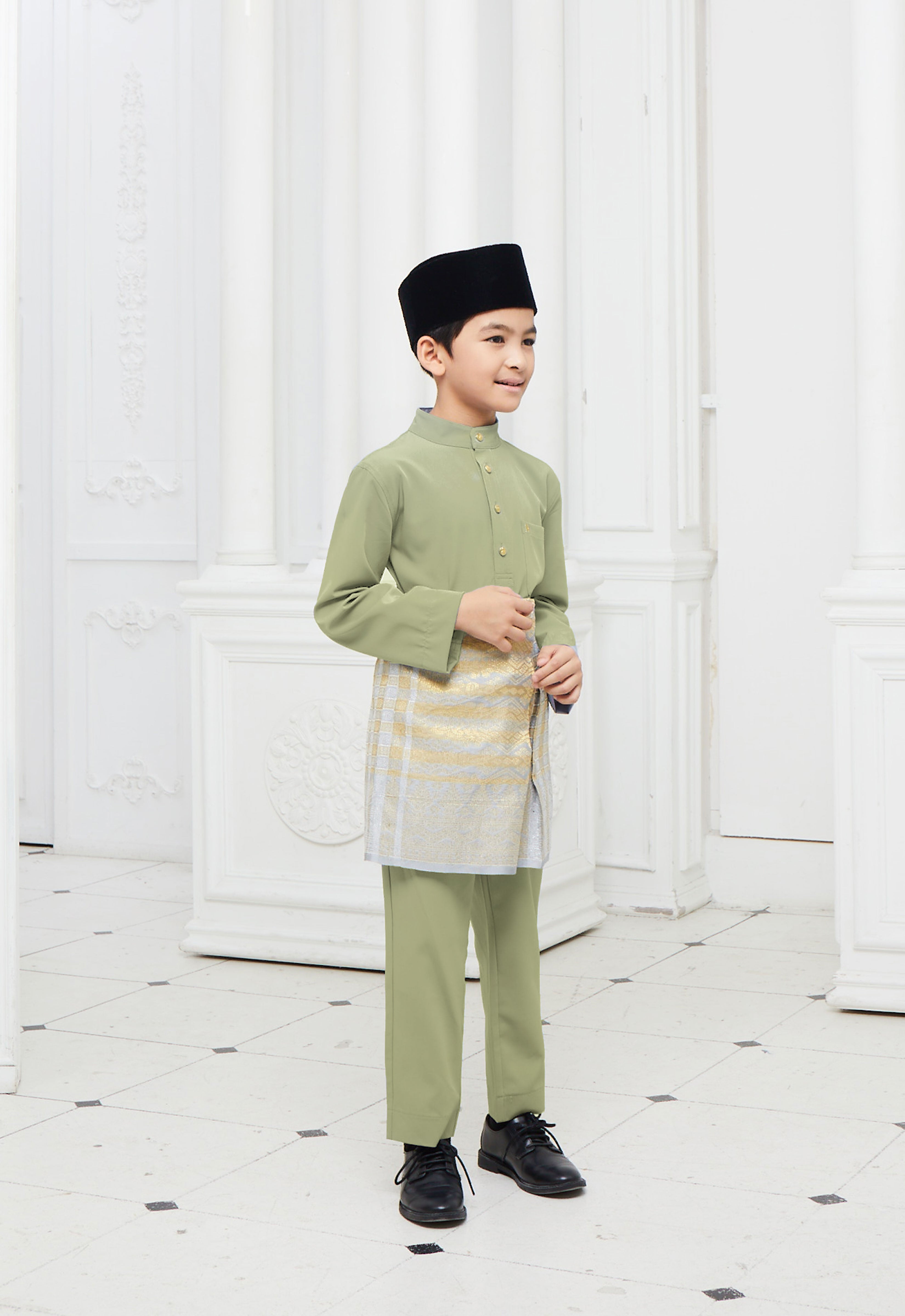 BAJU MELAYU KIDS - MOSS GREEN