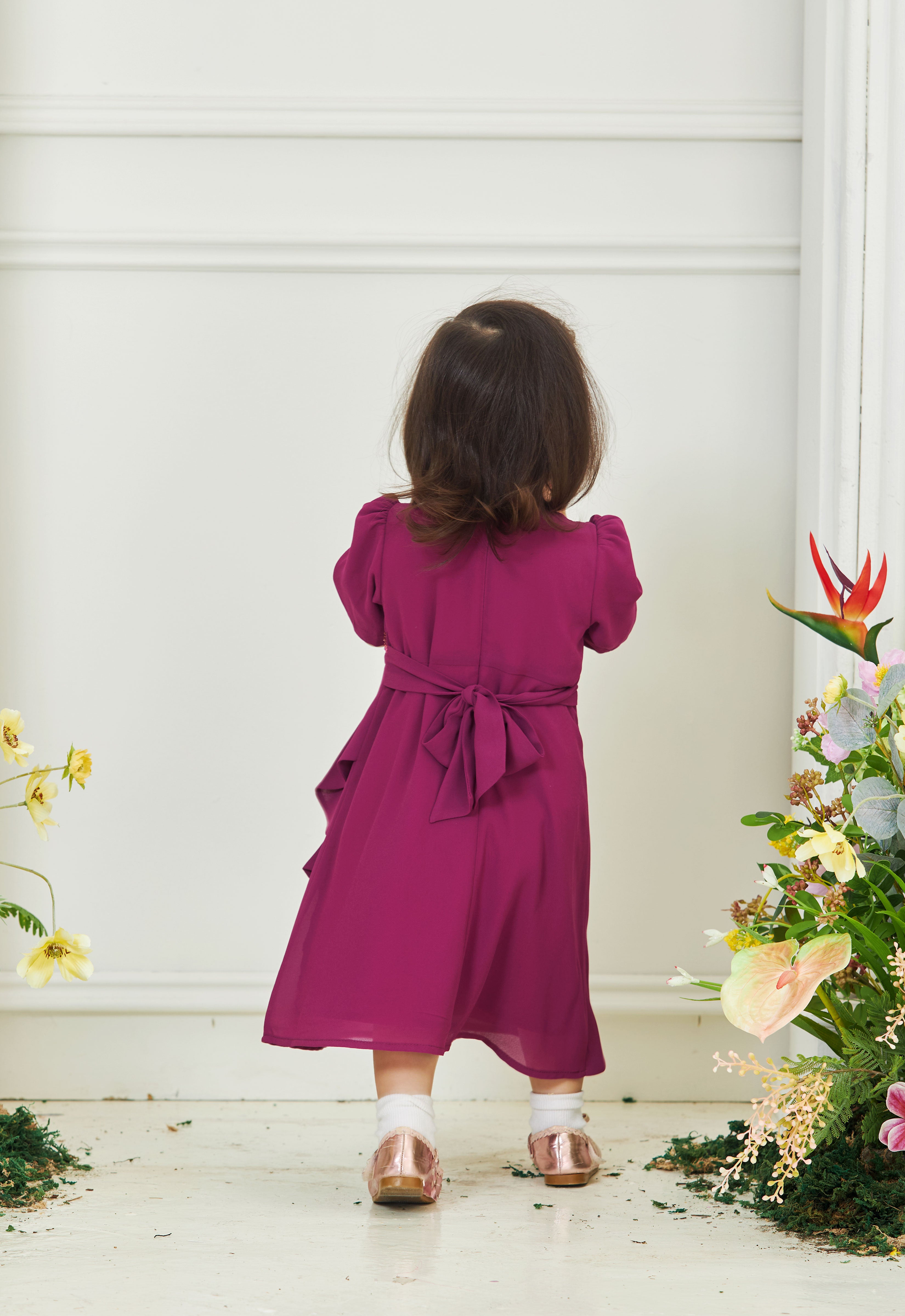NAYLAA LUXE BABY DRESS - MAGENTA