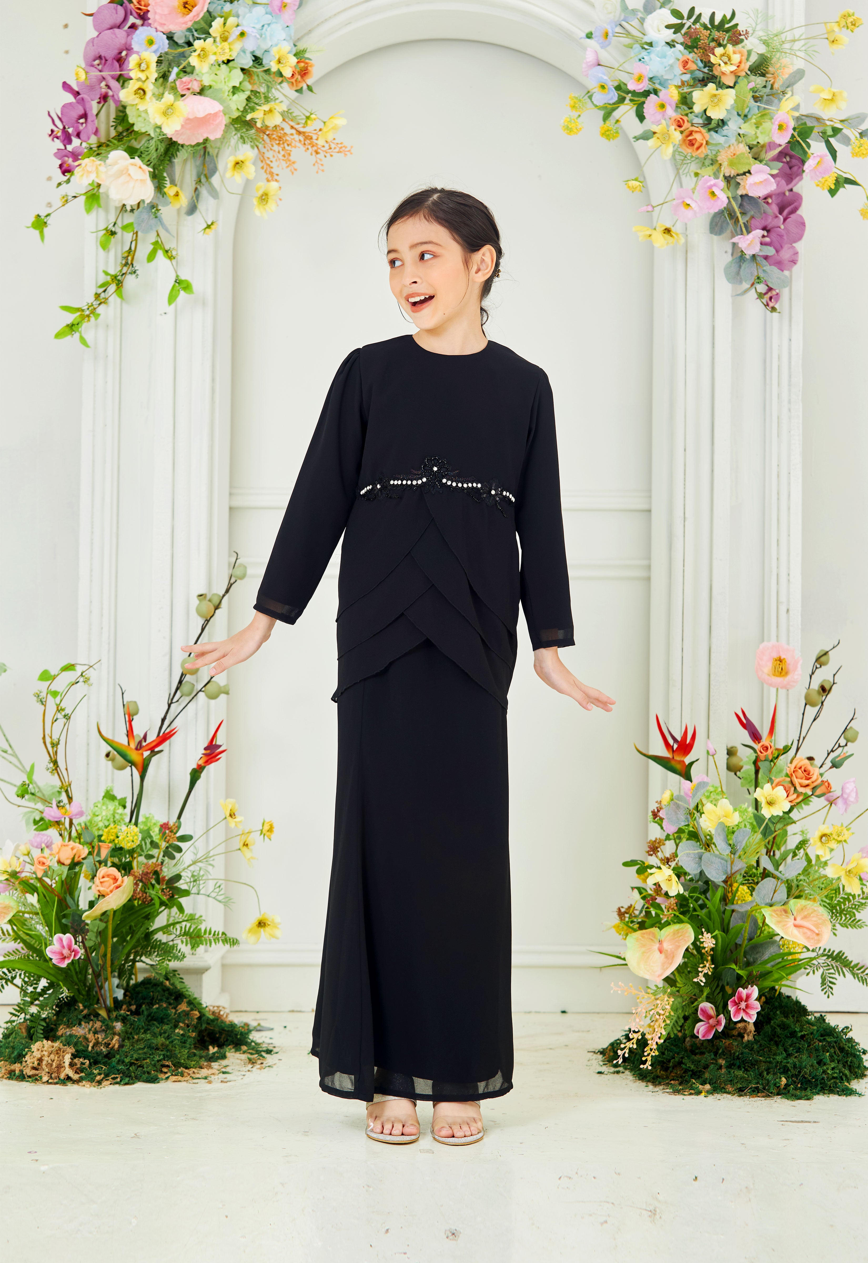NADEERA KIDS KURUNG - BLACK