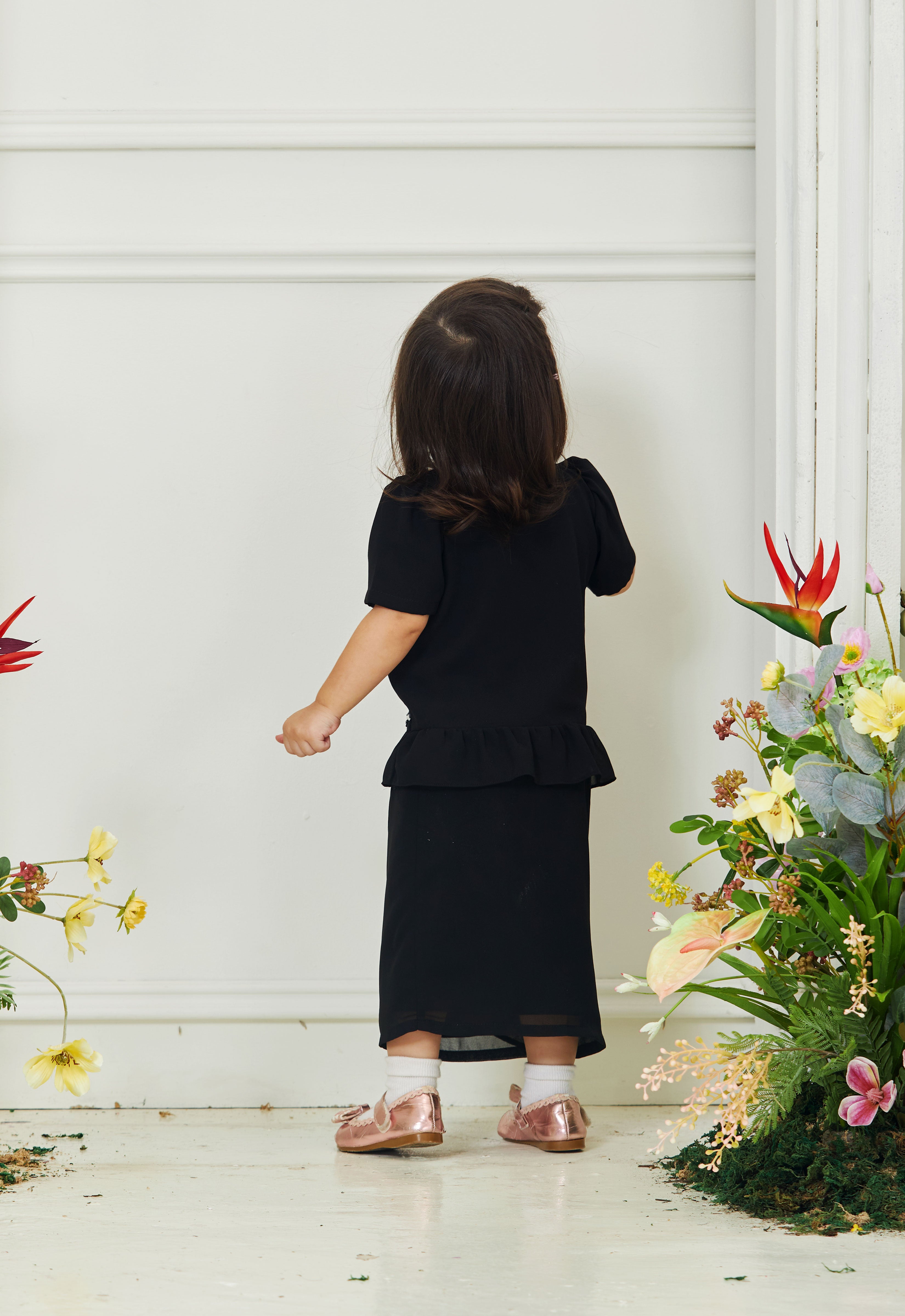 NADEERA BABY MINI KURUNG - BLACK