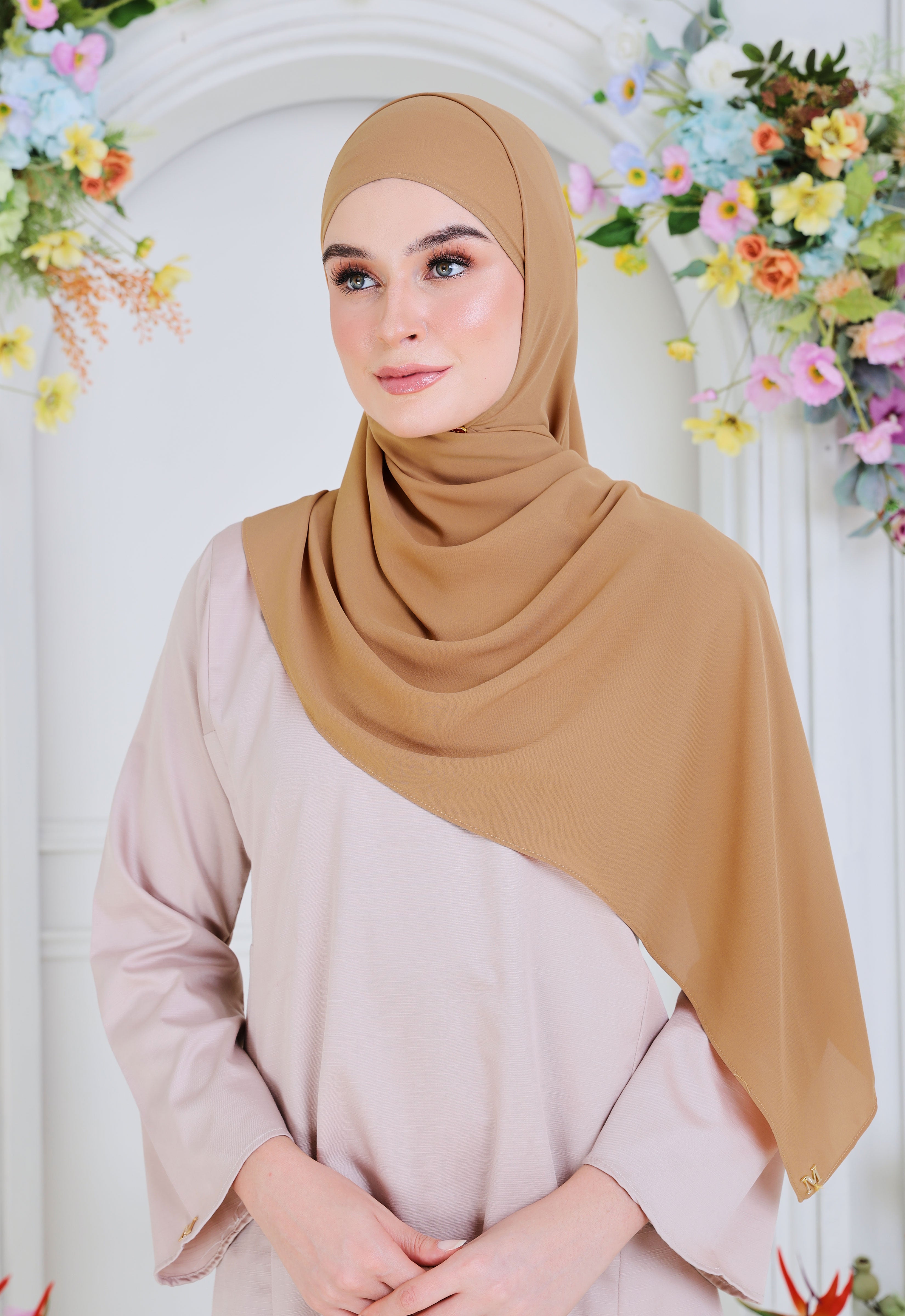 BASIC PLAIN SHAWL - PEACH