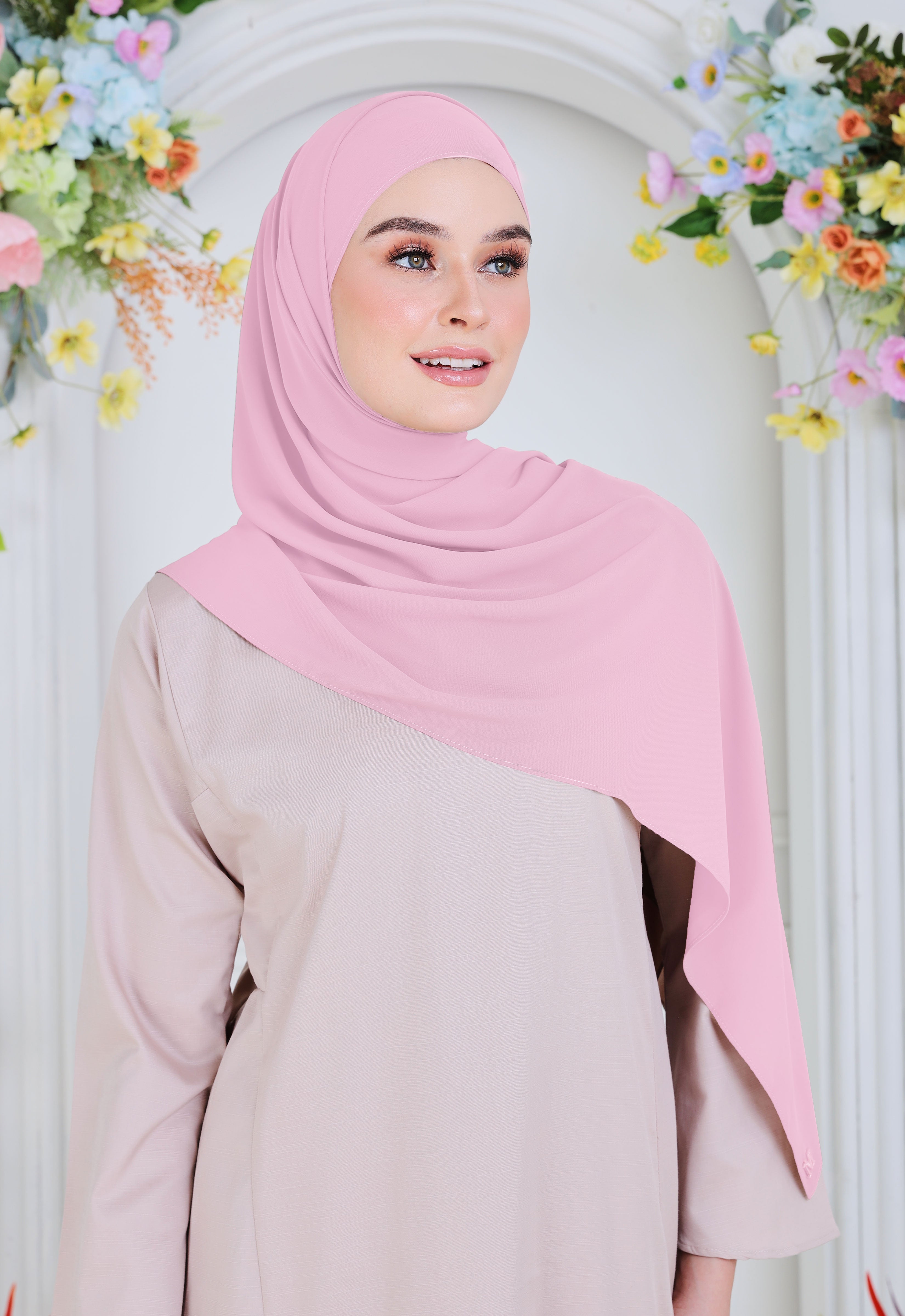 BASIC PLAIN SHAWL - PASTEL PINK