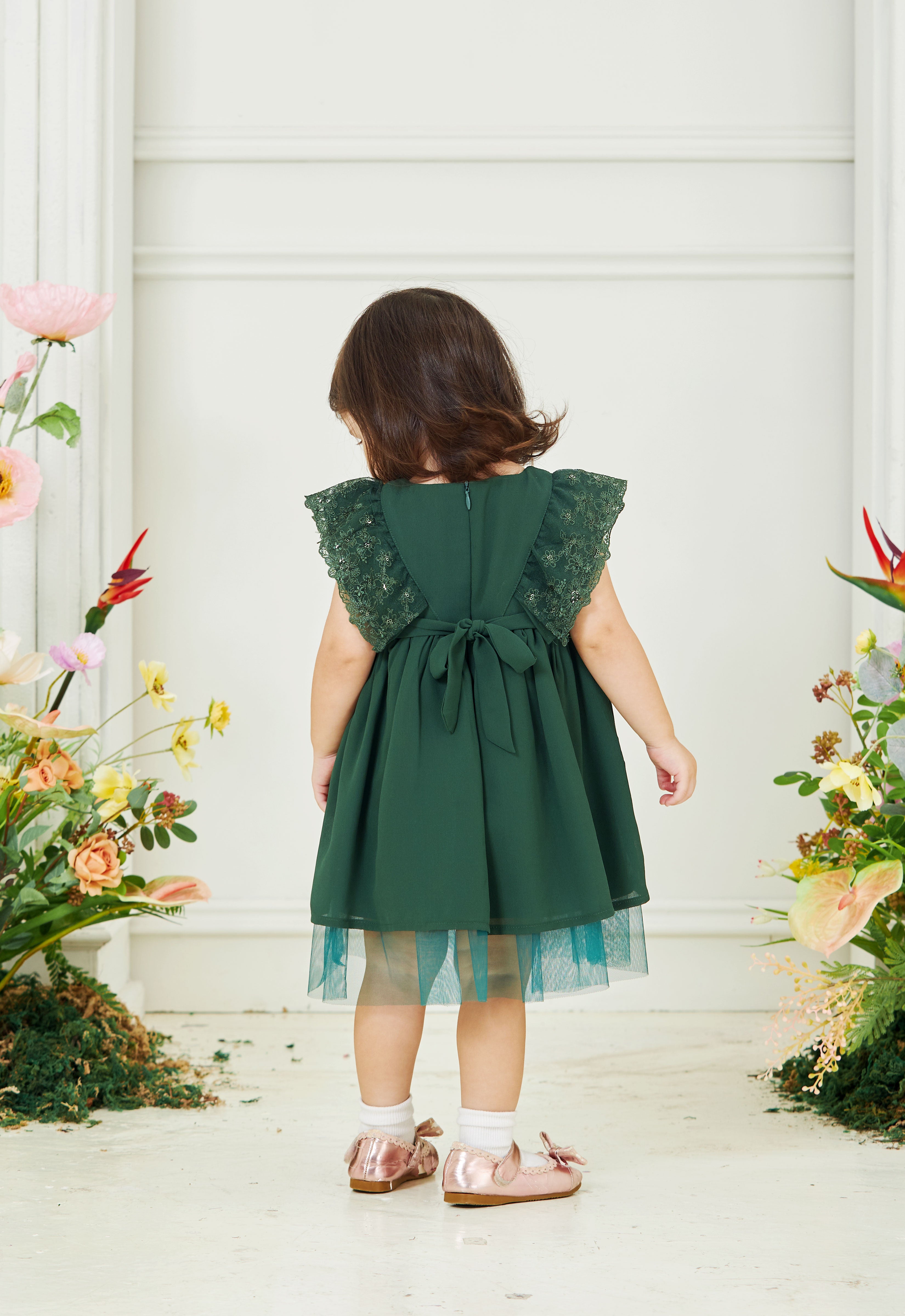 RANIA BABY DRESS - FORMAL GREEN