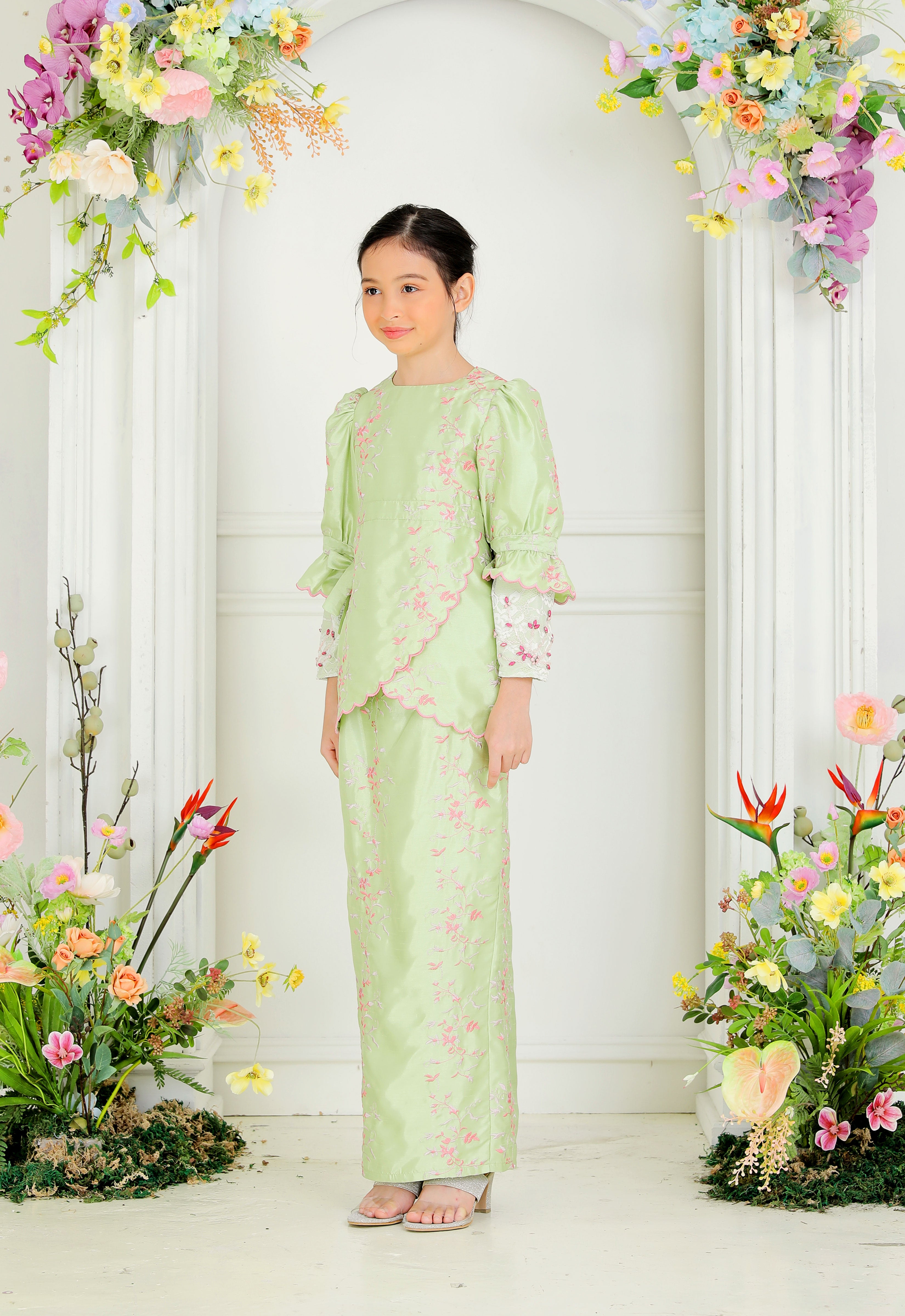 RABECCA LUXE KIDS KURUNG - GREEN PINK