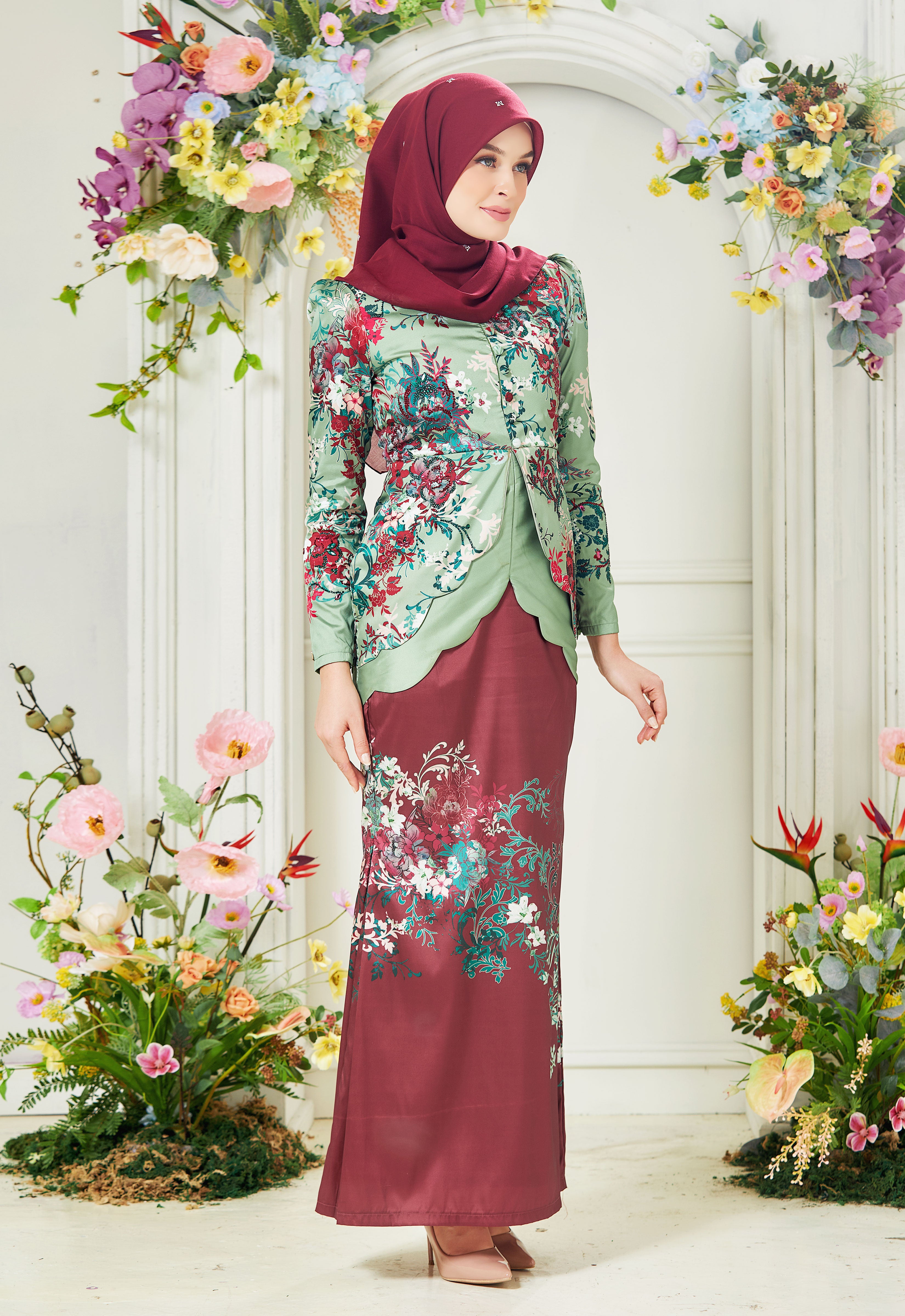 ROZELLA MINI KURUNG - RED GREEN