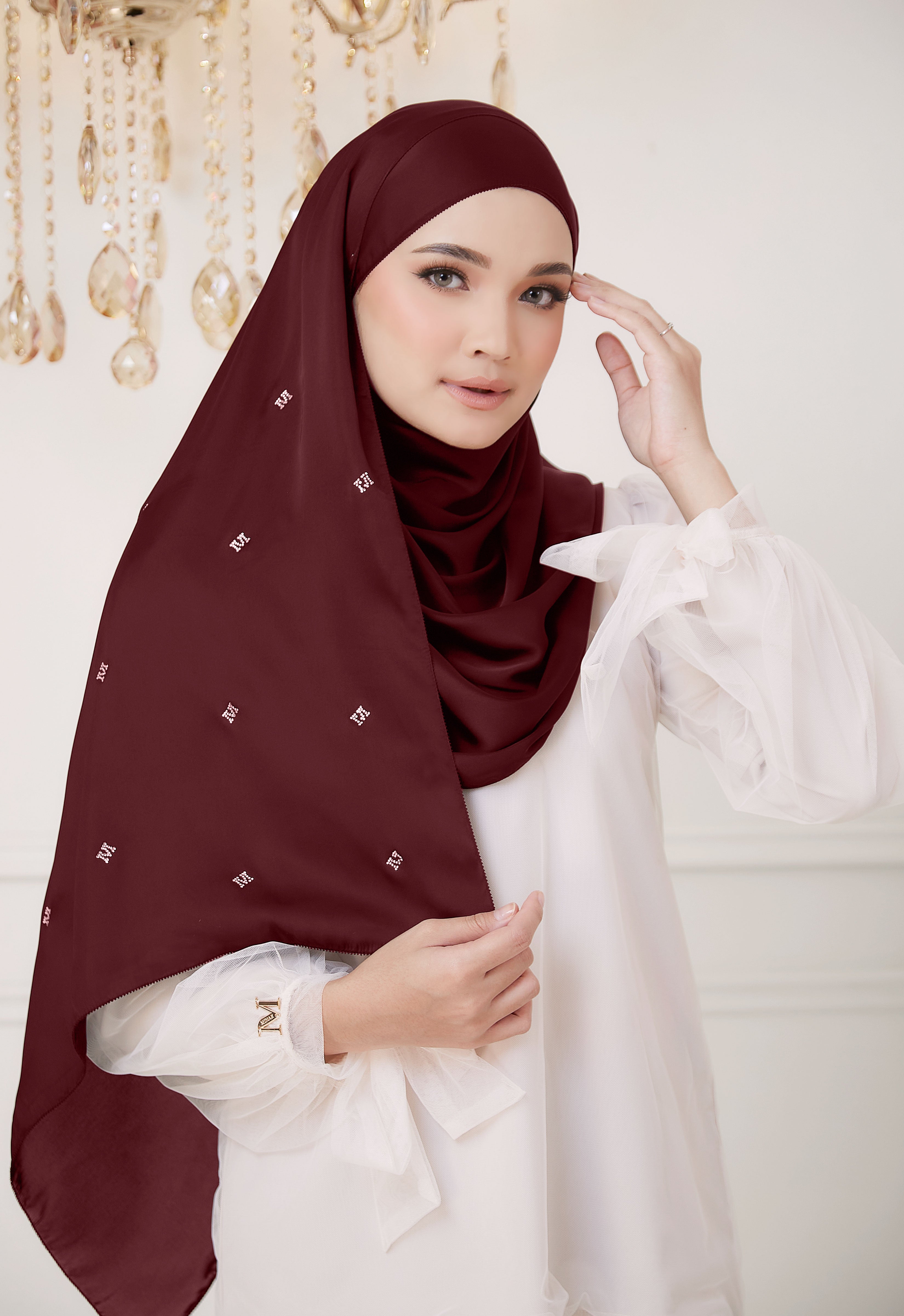 M PLAIN SHAWL - MAROON