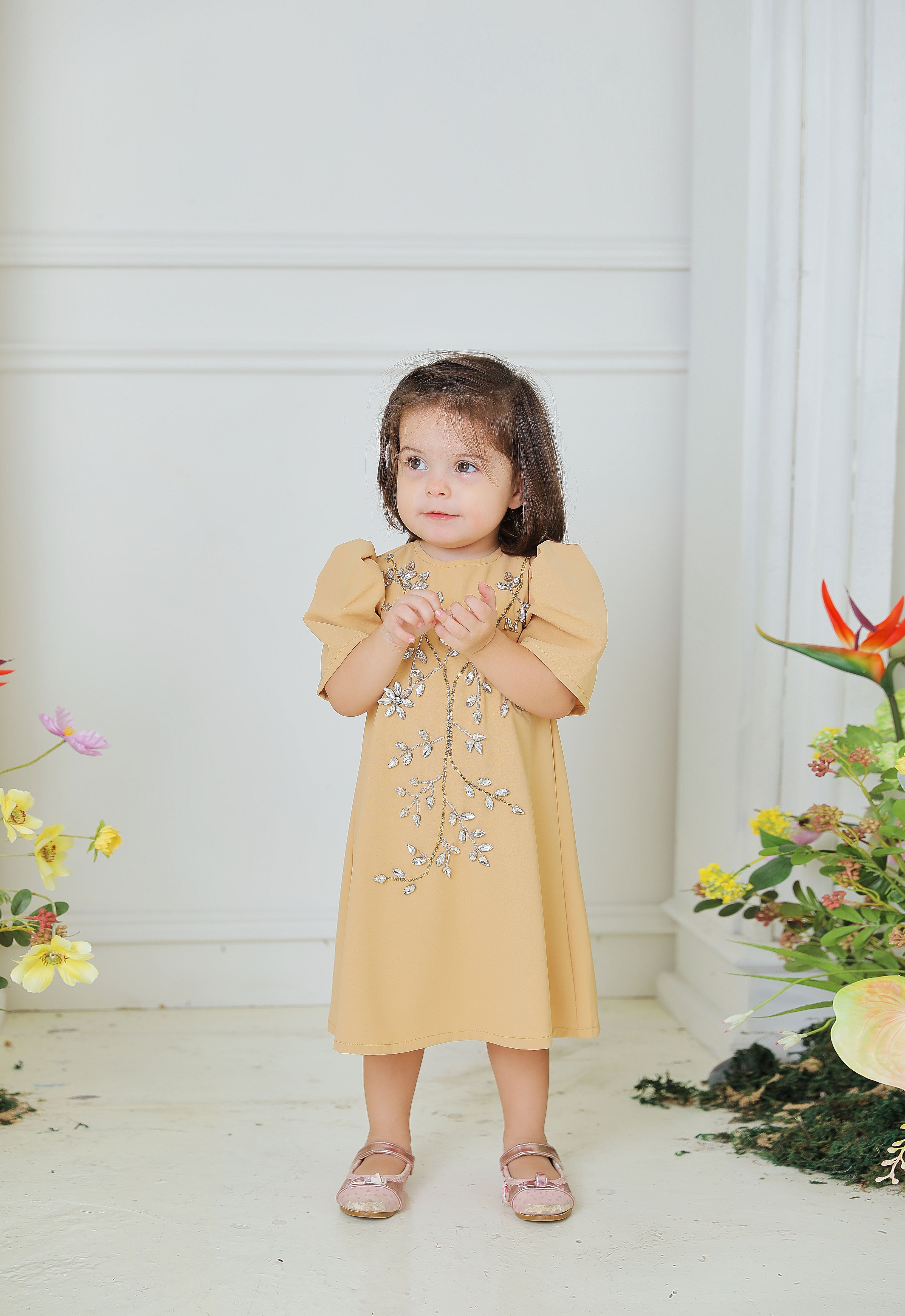 ZEHRA BABY DRESS - LIGHT BROWN