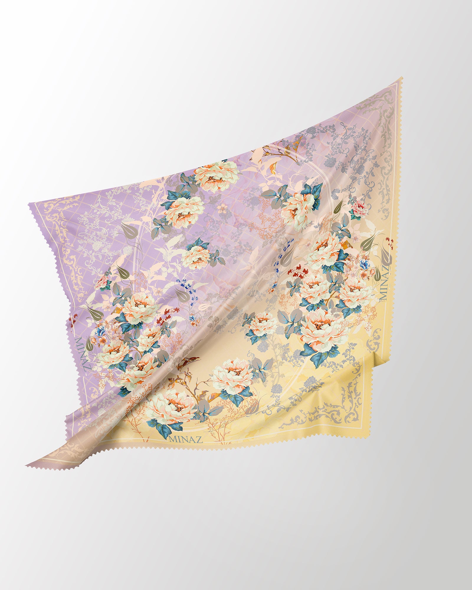 SECRET GARDEN SQUARE SCARF - PURPLE