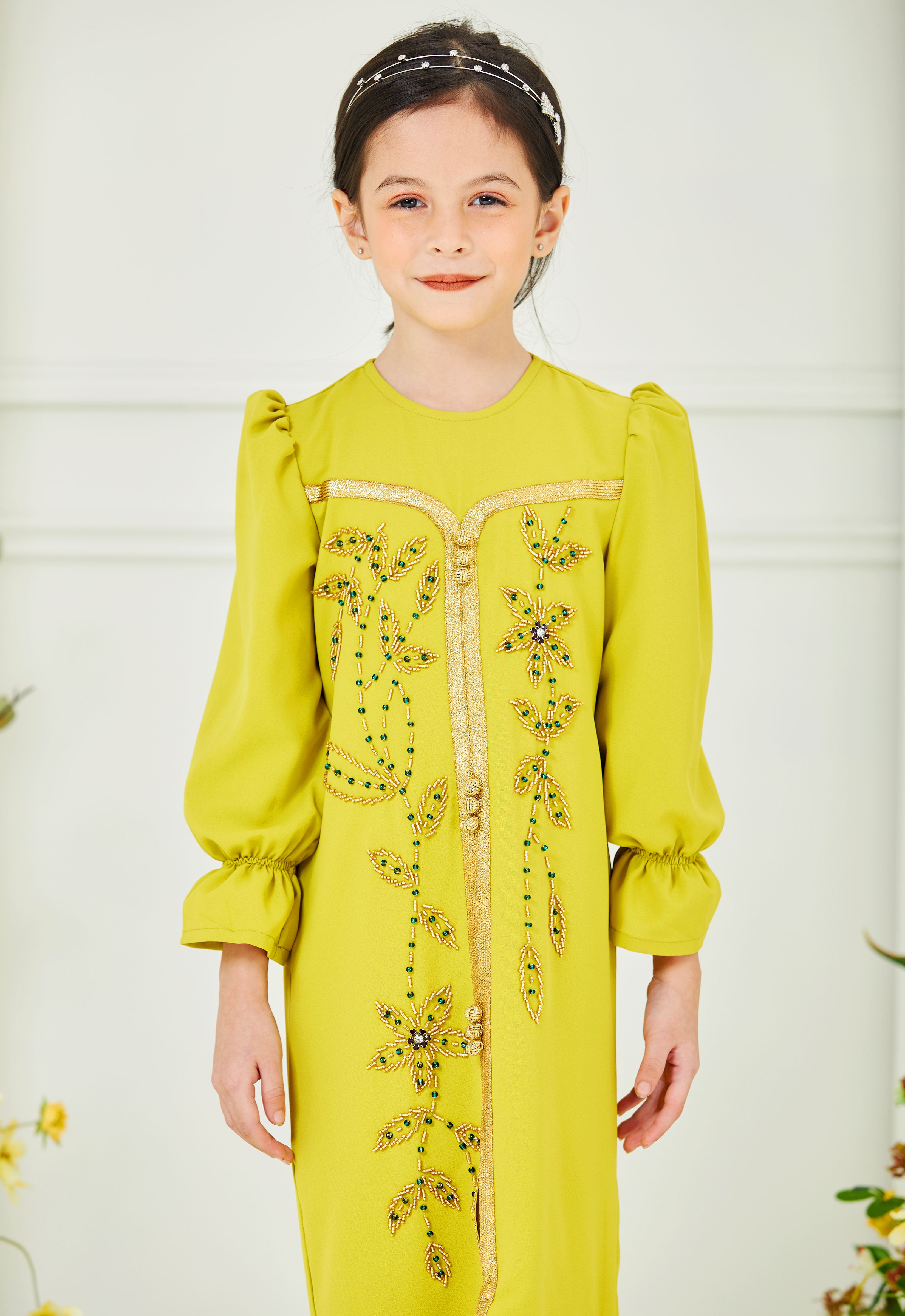 HUMAYRA KIDS ABAYA - GREEN