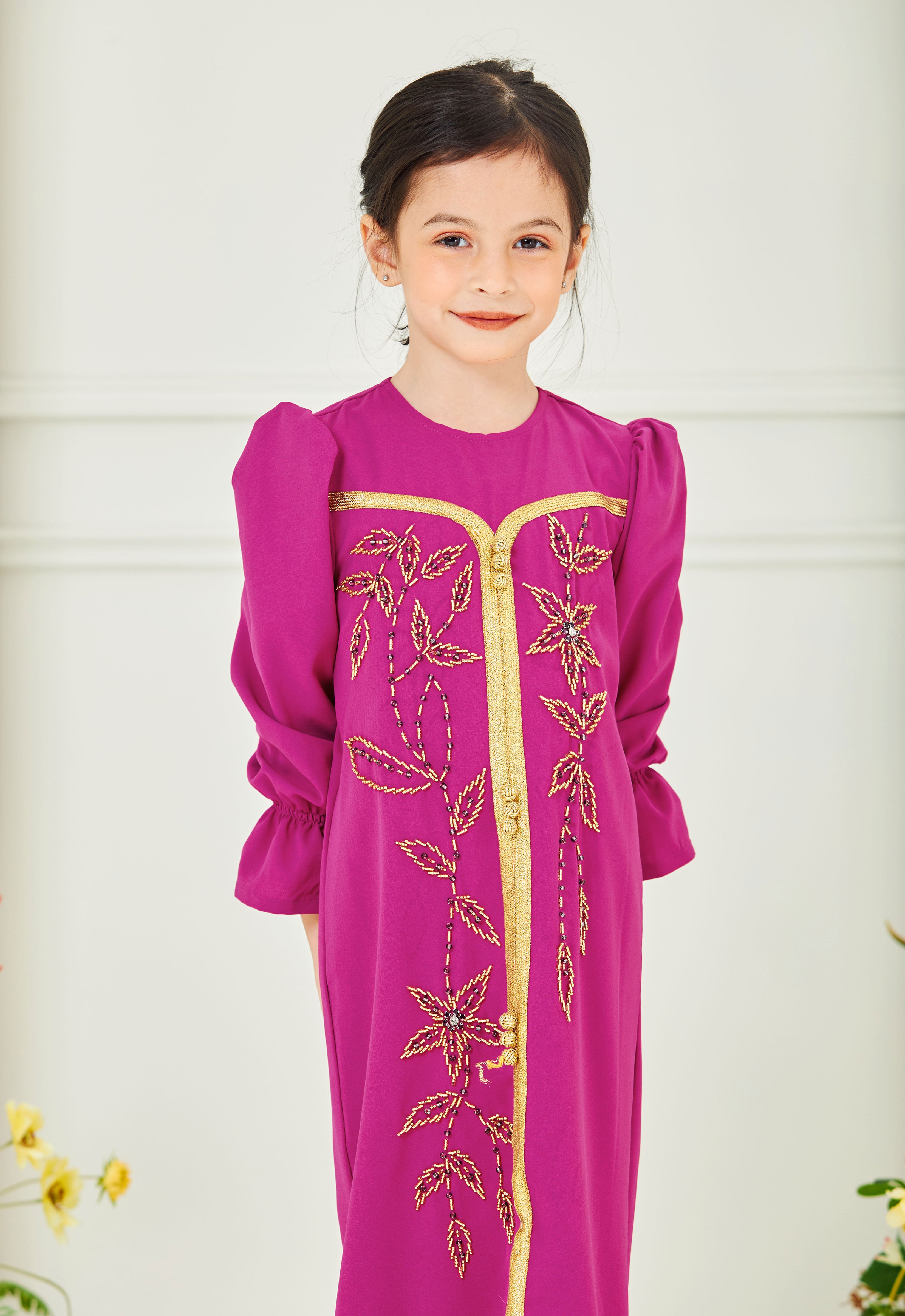 HUMAYRA KIDS ABAYA - MAGENTA